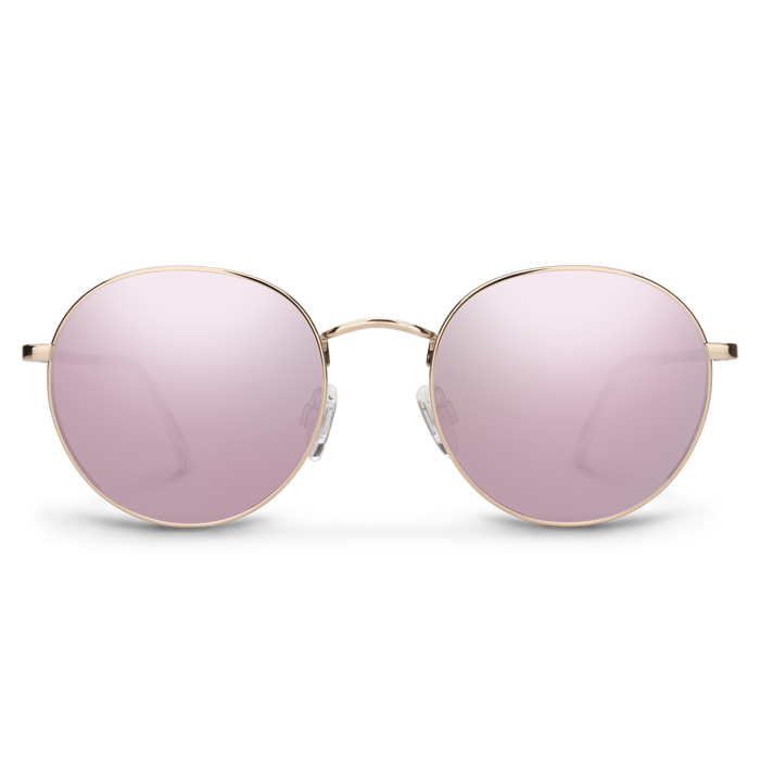 Bridge City Rose Gold Polarized Sunglasses with Pink Gold Mirror Lens - Stylish UV Protection for Outdoor Activities, Driving, and Beach Vacations