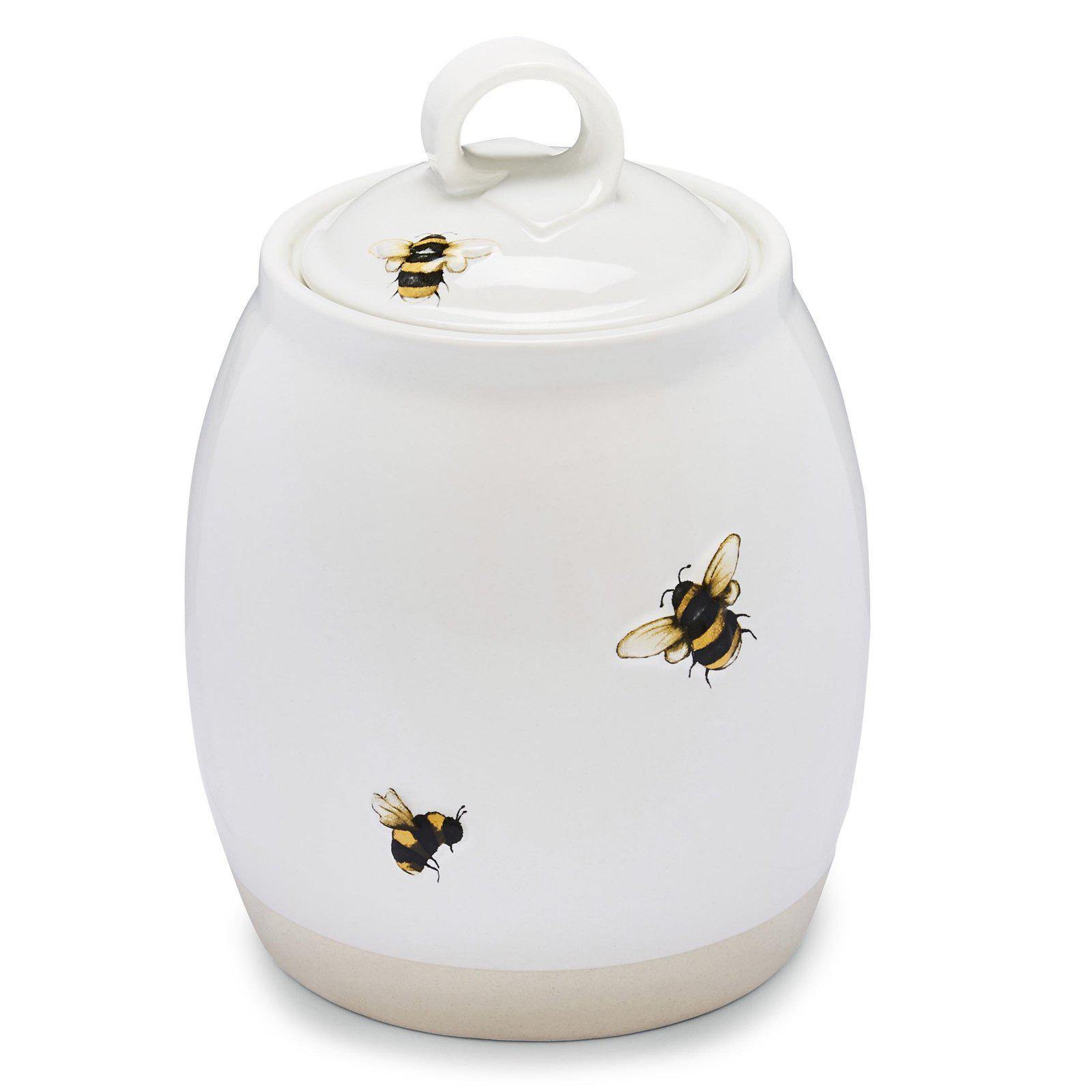 Bumble Bees Ceramic Coffee Canister - Airtight Storage for Fresh Ground Coffee Beans - Perfect for Kitchen, Pantry, or Coffee Bar Decor