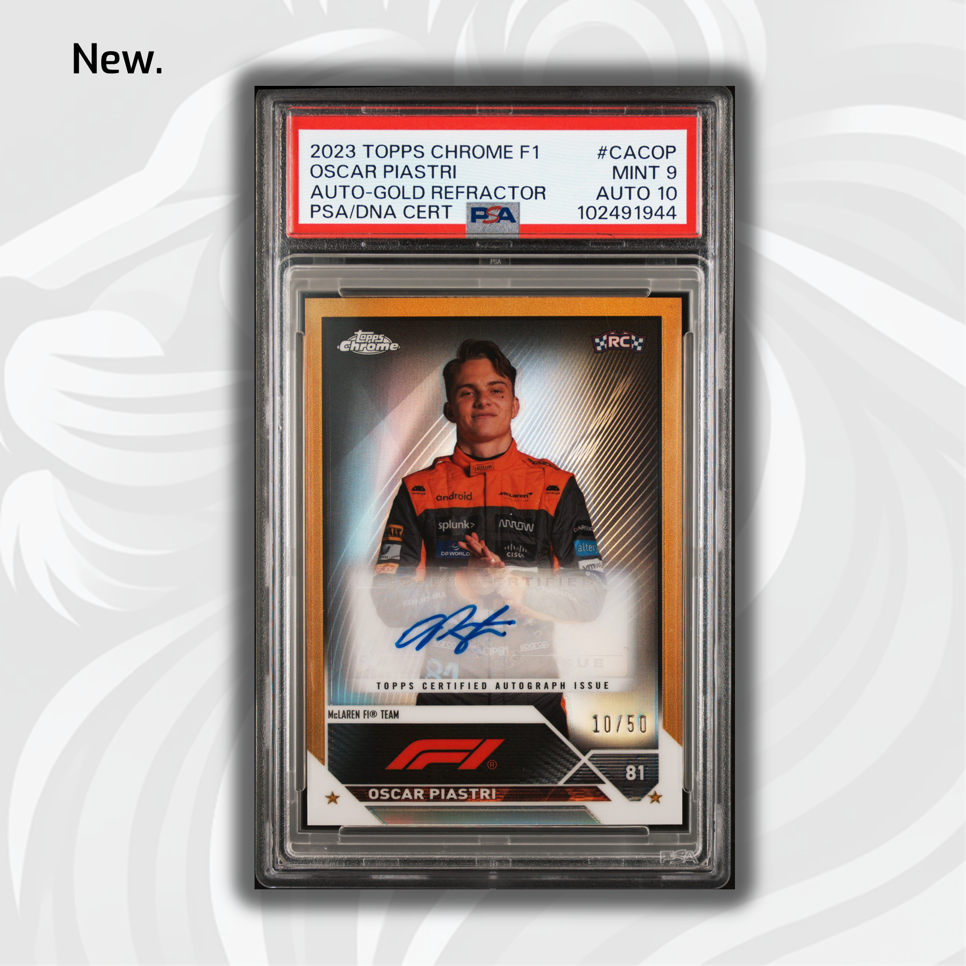 PSA 9&10 Oscar Piastri #CACOP Gold Autograph Rookie Card 10/50 - Perfect for Collectors, Sports Memorabilia & Investment