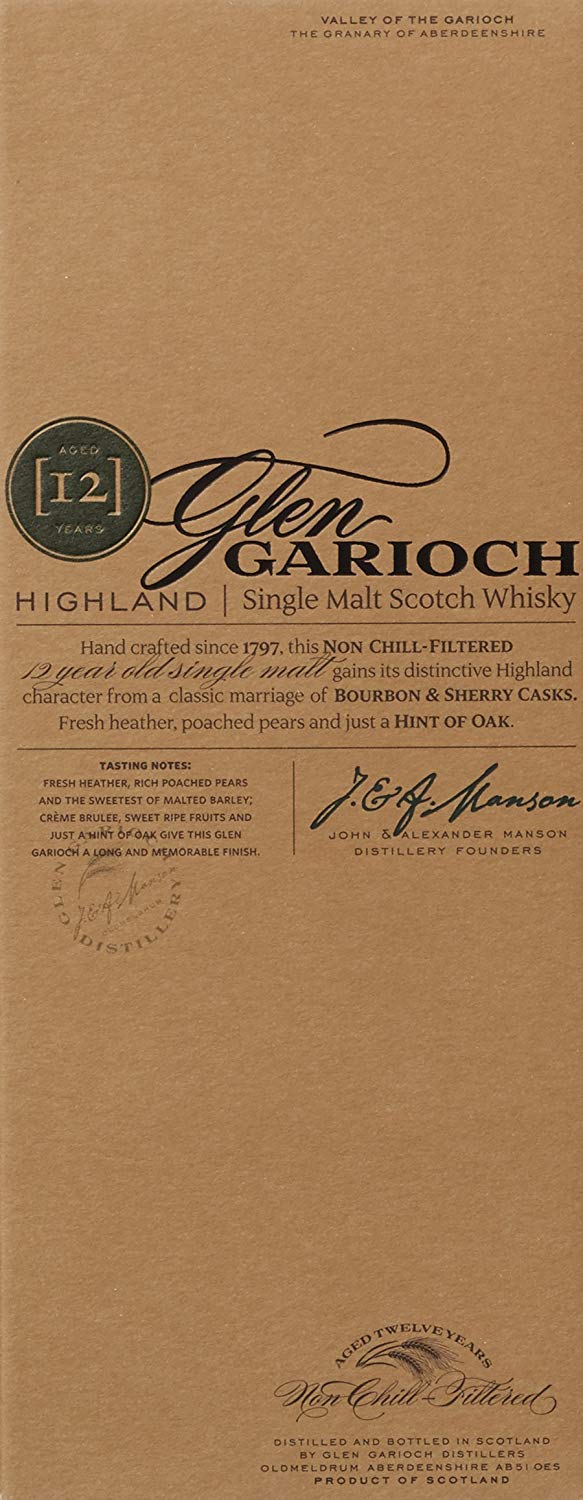 Glen Garioch 12 Year Old Single Malt Scotch Whisky 48% ABV 70cl with Gift Box & Laphroaig 10 Year Old Islay Single Malt Scotch Whisky 40% ABV 70cl with Gift Box - Premium Whisky Gift Set for Special Occasions, Whisky Tasting & Collector's Display