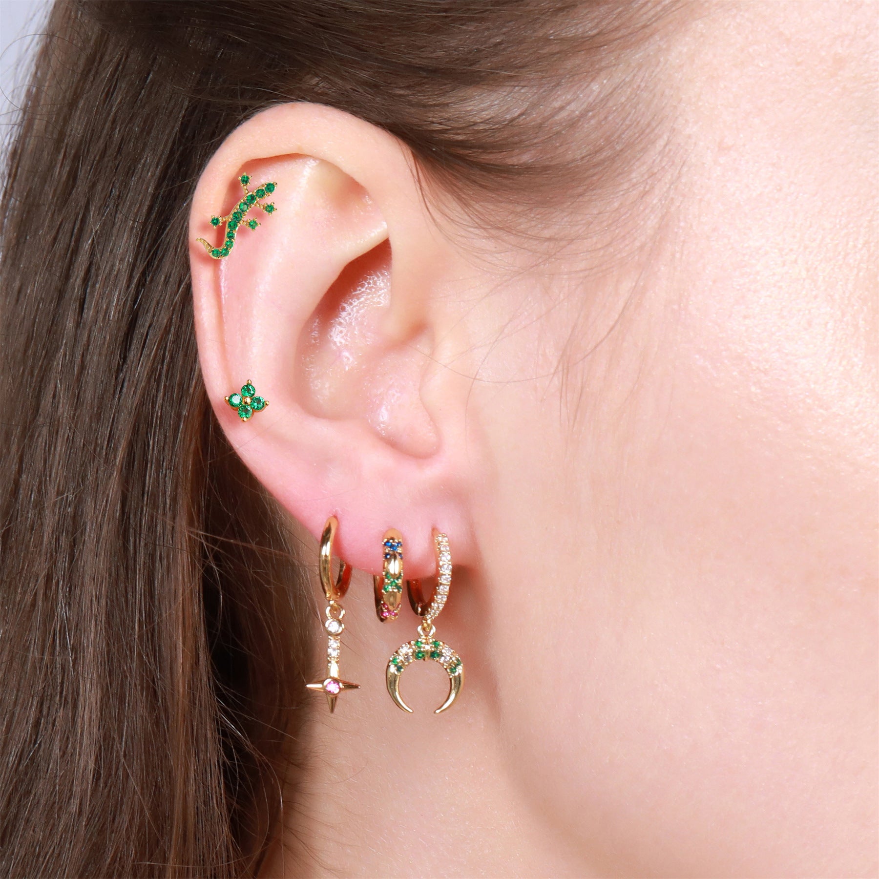 20G Lizard Conch Stud Animal Helix Piercings | EGD0285 - Unique Body Jewelry for Cartilage, Tragus & Helix Piercing - Perfect for Punk, Goth & Alternative Fashion Styles
