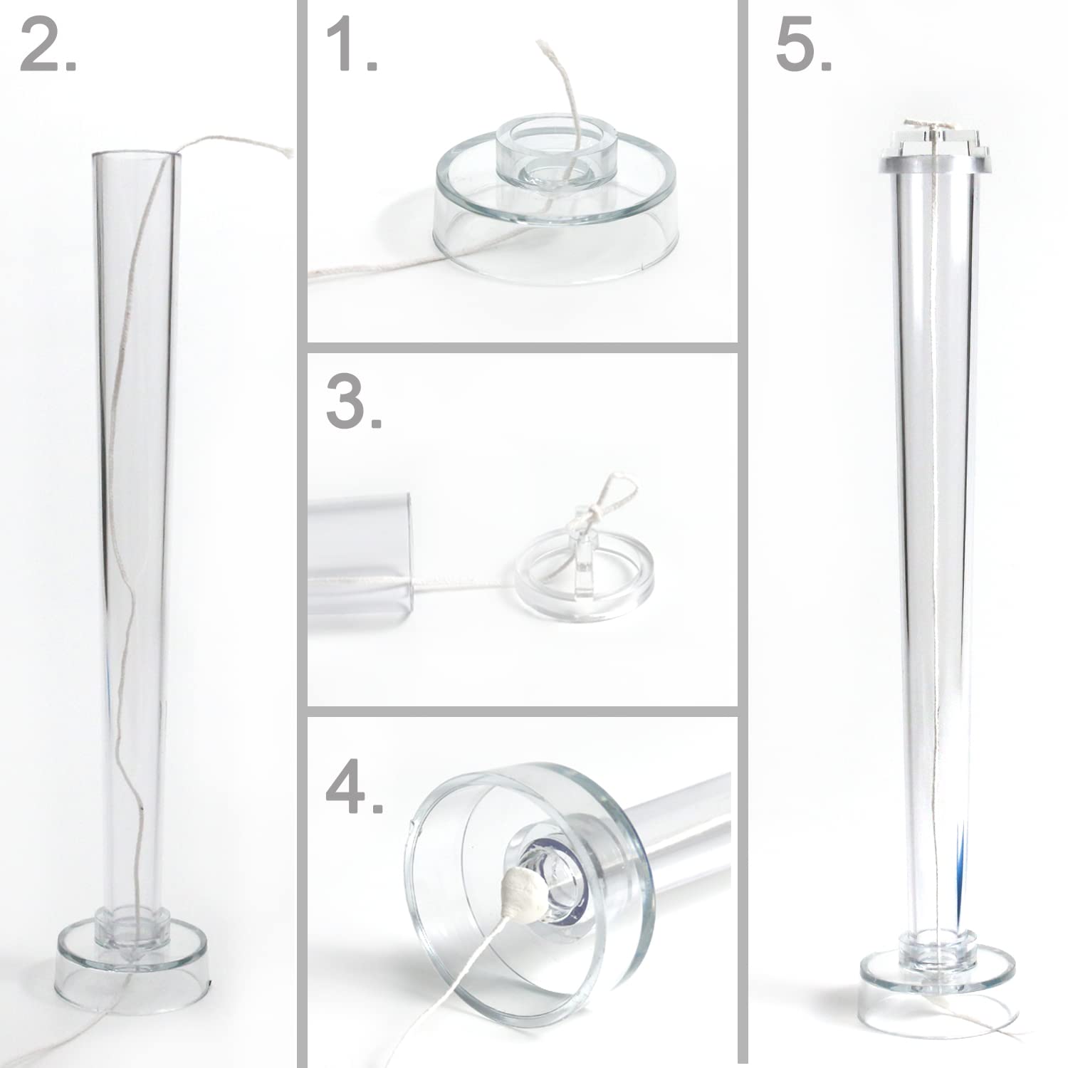 2 Pack Clear Plastic Taper Candle Molds - 10.2 Inch DIY Tapered Candlesticks for Wedding Centerpieces, Party Decorations, Romantic Dinner Lighting & Home Decoration - Perfect for Holiday Crafts, Gift Making & Aromatherapy Candles
