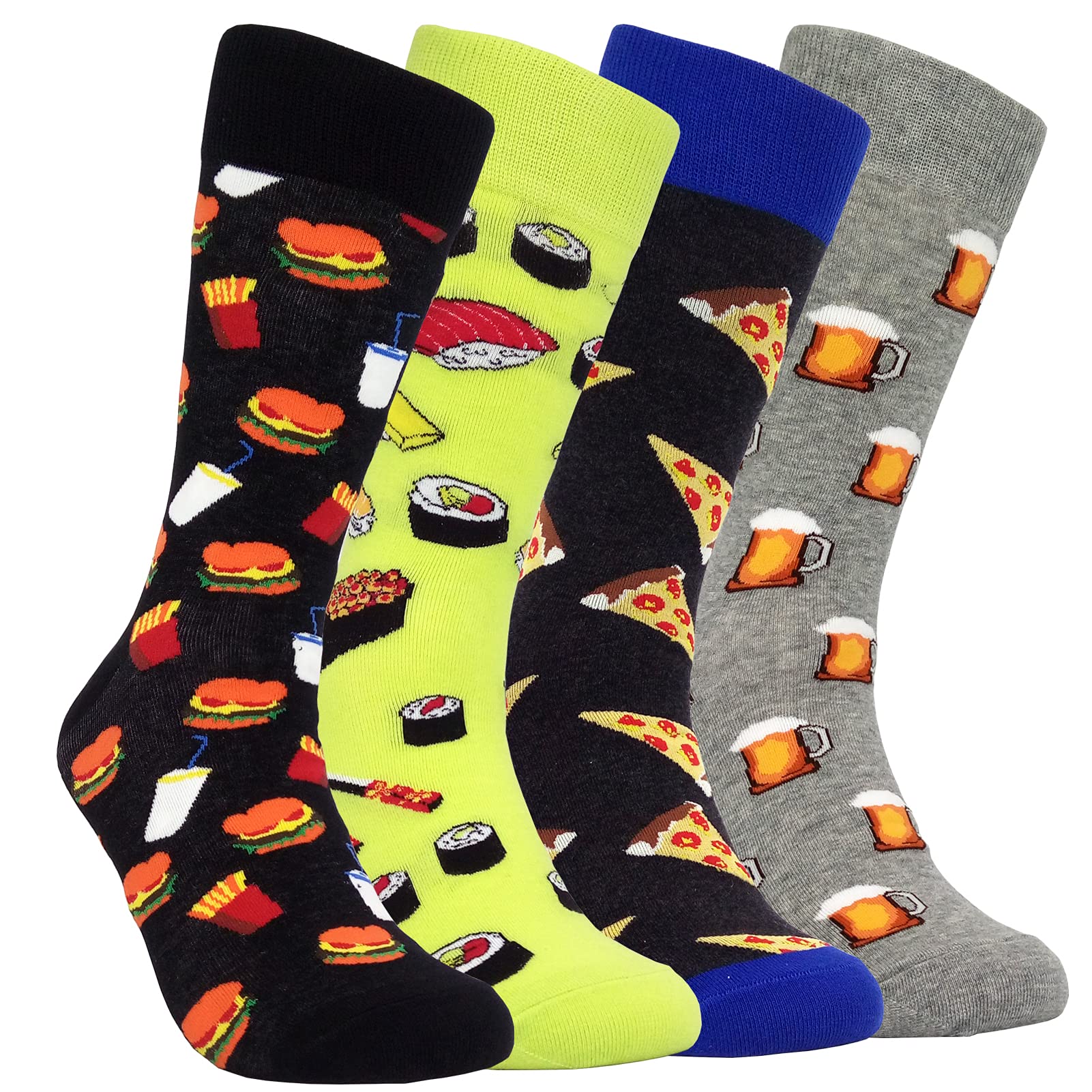 Funny Novelty Dress Socks for Men - Crazy Pattern Cotton Socks for Casual & Formal Wear - Perfect Gift for Office, Party & Special Occasions