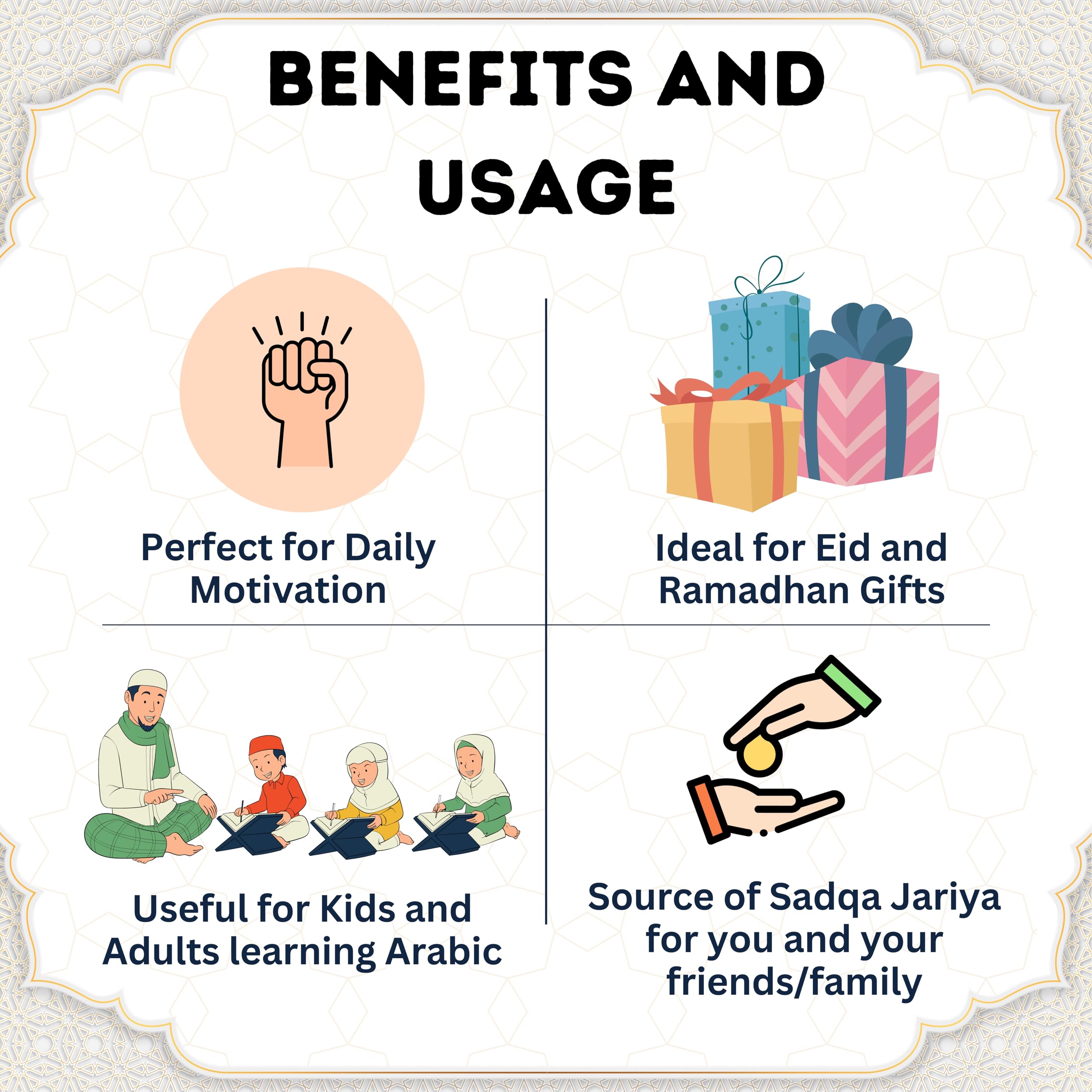 Islamic Affirmations Cards - 30 Daily Spiritual Reminders with Quran Verses in English & Arabic | Islamic Home Decor, Ramadan & Eid Gifts | Perfect for Daily Reflection, Prayer & Learning Arabic