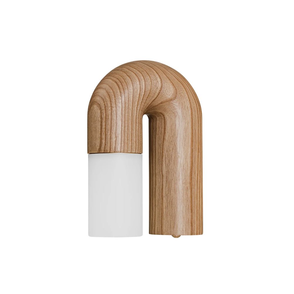 Arcus Modern Wooden Wall Lamp - Handcrafted Wood Wall Sconce with Warm LED Lighting for Bedroom, Living Room, and Hallway Decor
