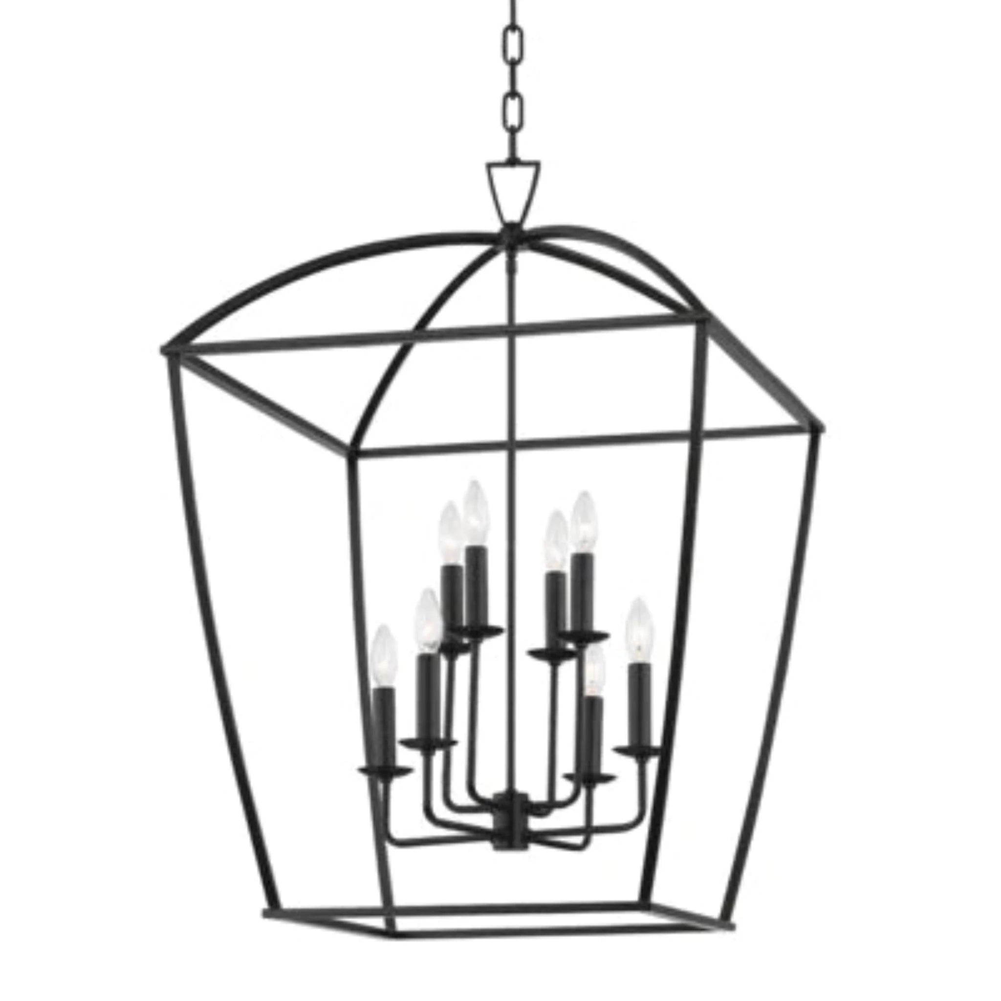 Bryant Candelabra Lantern Chandelier - 3 Finishes Options (Oil Rubbed Bronze, Brushed Nickel, Matte Black) for Dining Room, Foyer & Bedroom Lighting