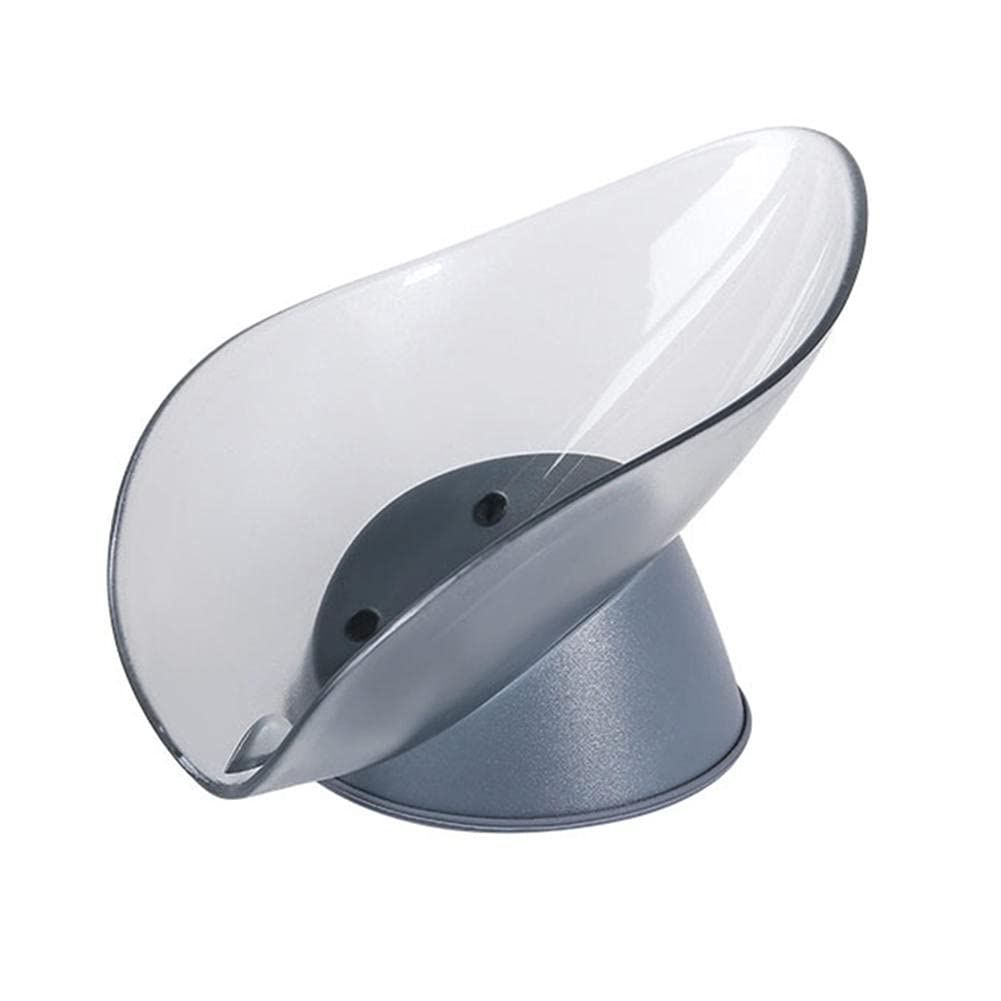 ACGrade Rotating Suction Cup Soap Dish - Leaf Shaped Soap Holder with Drain for Bathroom, Kitchen & Toilet | No Drill Installation | Creative Household Gadget for Shower, Sink & Countertop Organization