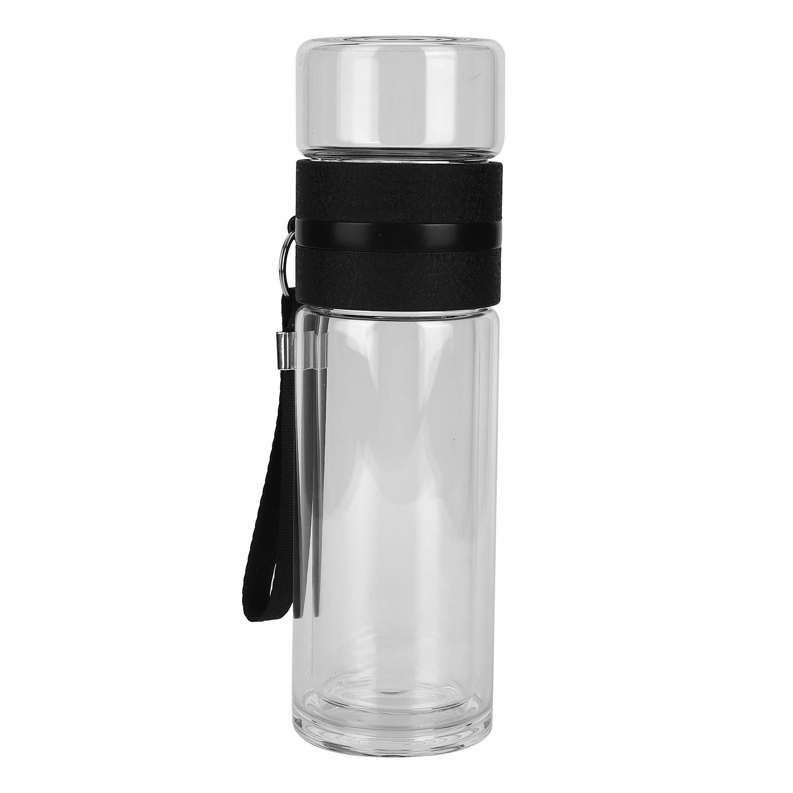 Premium Double Wall Glass Tea Tumbler - 16oz Insulated Water Bottle with Tea Infuser | Leakproof Travel Mug for Hot & Cold Drinks | Perfect for Office, Hiking, Camping & Daily Commute