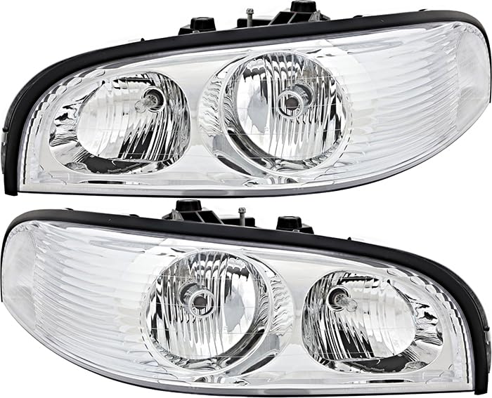 Buick Park Avenue Headlights Replacement Set - Halogen Lamps for Driver & Passenger Side (1997-2005) | Perfect for Night Driving & Enhanced Visibility