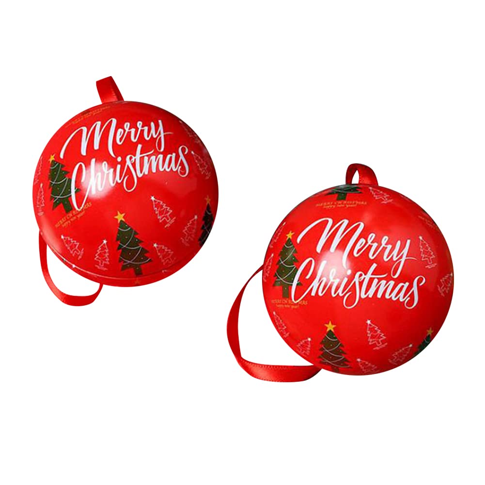 Creative Christmas Candy Storage Jar - Round Tinplate Ball Chocolate Candy Box for Christmas Tree Decorations, Holiday Party Favors & Festive Gift Giving