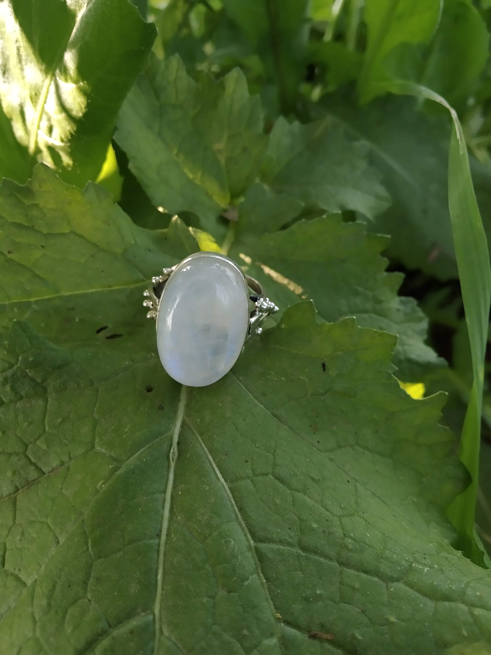 Rainbow Moonstone Silver Ring – Handmade Vintage Jewelry for Engagement, Bridal & Boho Style | Genuine Stone Solitaire Statement Ring – Perfect Gift for Her, Wedding, Anniversary & Special Occasions