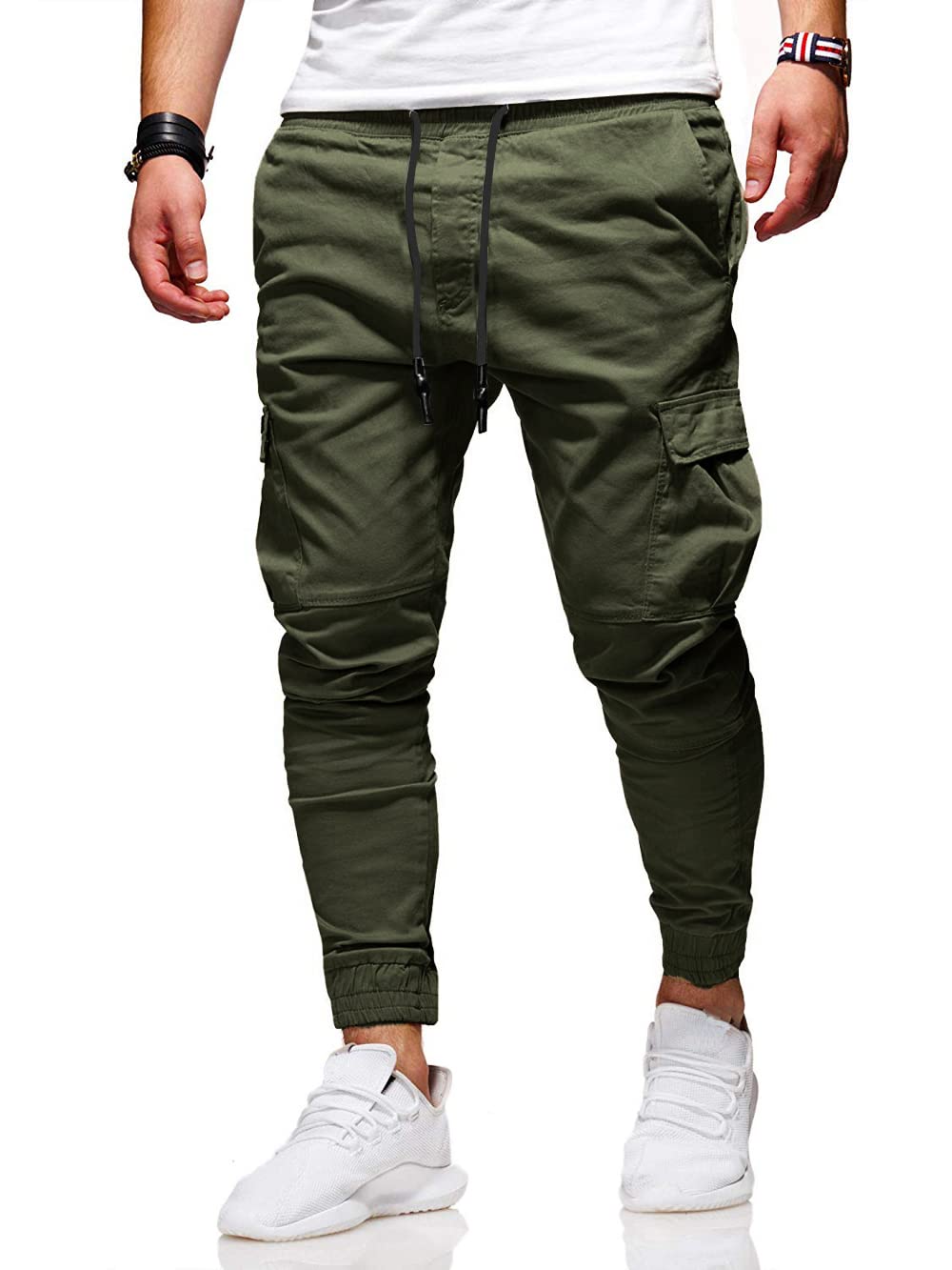 BUXKR Men's Cargo Jogger Pants - Casual Hiking & Workout for Outdoor Activities