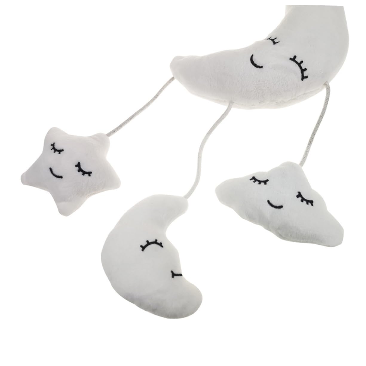 CORHAD Soft Plush Baby Rattle Toy with Music - White Hanging Infant Toy for Newborns & Toddlers - Perfect for Crib, Stroller & Playtime