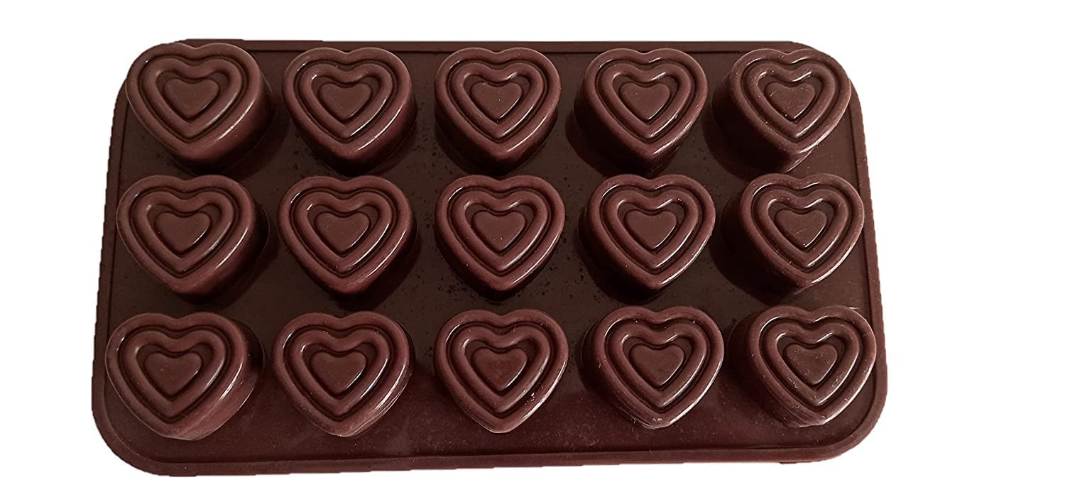 Heart Shaped Silicone Chocolate Mold - Non-Stick Baking Tray for DIY Chocolates, Candies, Soaps - Perfect for Valentine's Day, Wedding Favors, Birthday Party Decorations & Cake Decorating