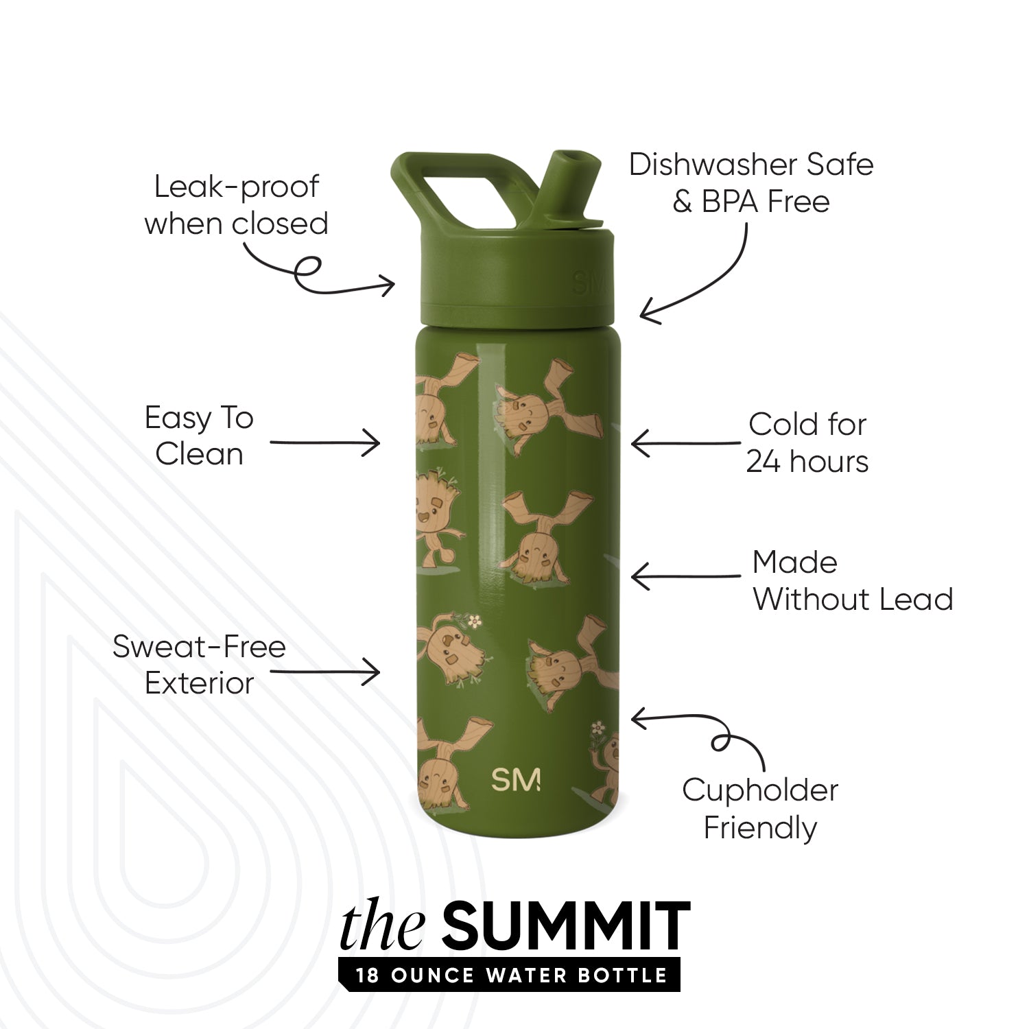 Summit Kids Water Bottle with Straw Lid - BPA Free, Leak Proof, Insulated Stainless Steel Bottle for School, Sports & Outdoor Activities