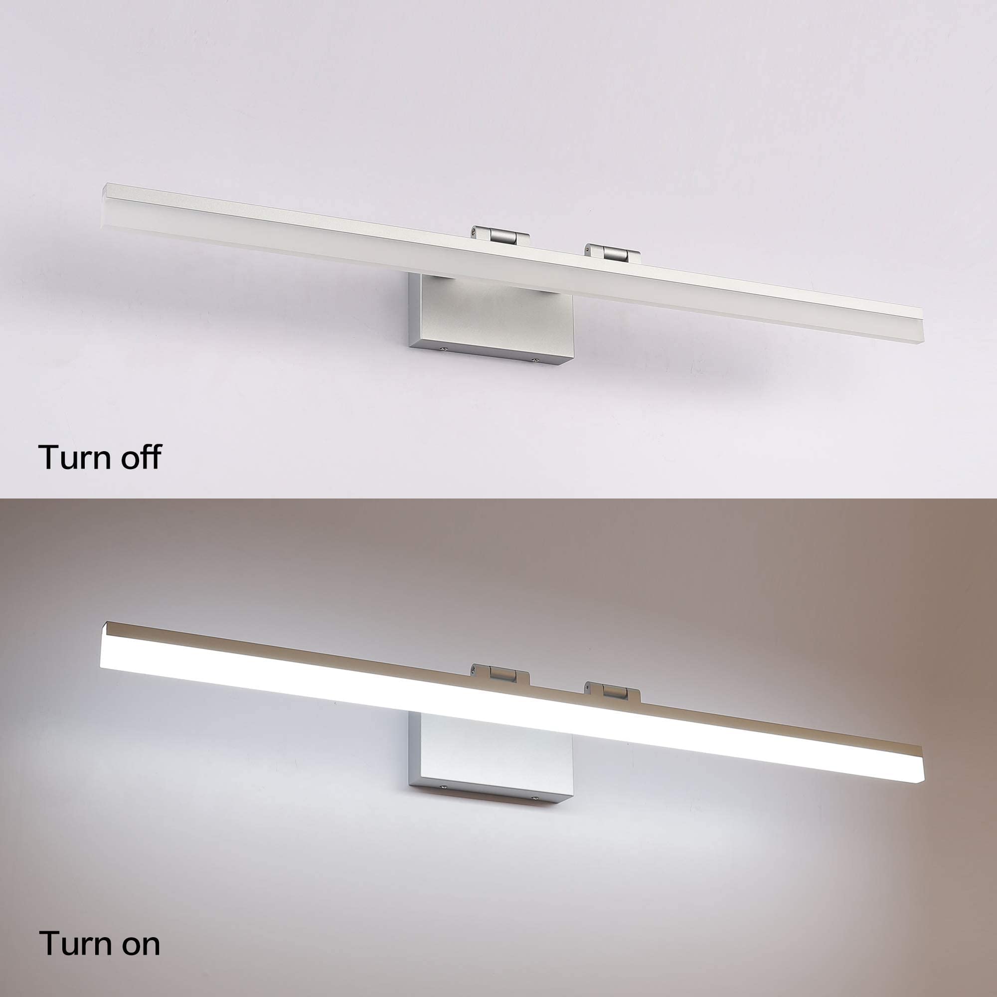 Modern Dimmable Silver LED Vanity Light Bar - 31.5 & 40 Inch Bathroom Mirror Lighting (8778-800mm + 8778-1000mm) - Perfect for Makeup Vanity, Spa & Modern Bathroom Decor