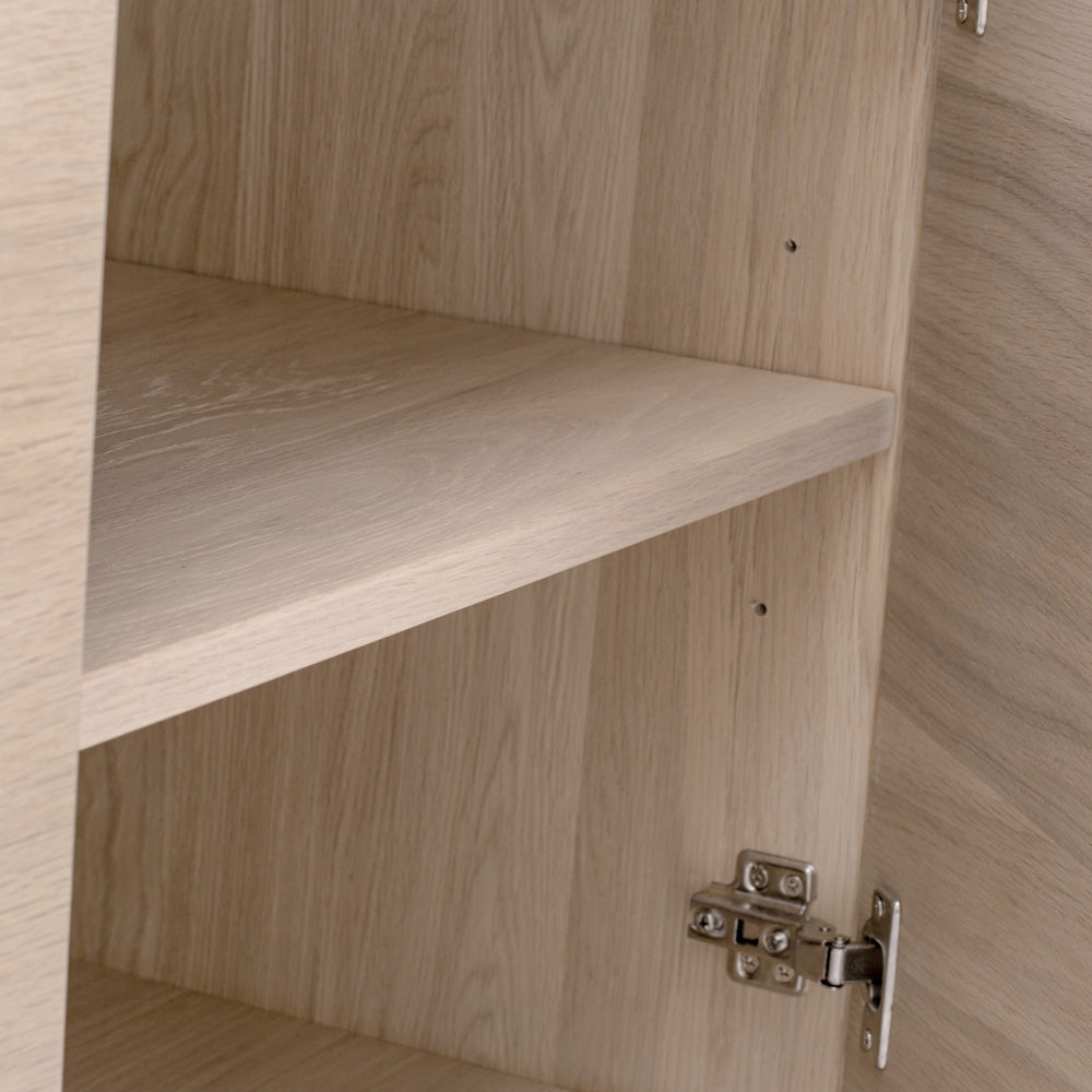 HAYTON 160cm White Oak Sideboard - Modern Storage Cabinet for Living Room, Dining Room & Entryway