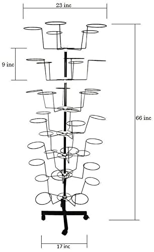 7-Tier Hat Display Rack for Store - Holds 35 Hats - Perfect for Cowboy, Baseball, Animal & Halloween Hats - Durable Hat Stand for Retail Shops, Boutiques & Trade Shows