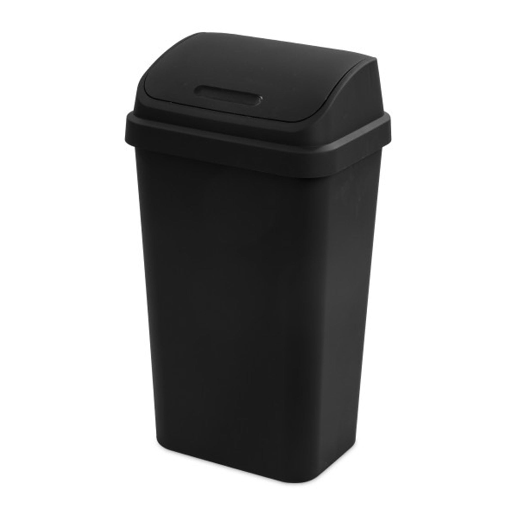 Sterilite 12-Pack 13 Gallon Black Kitchen Trash Cans with Swing Lid - Durable Plastic Garbage Bins for Home, Office & Restaurant Use