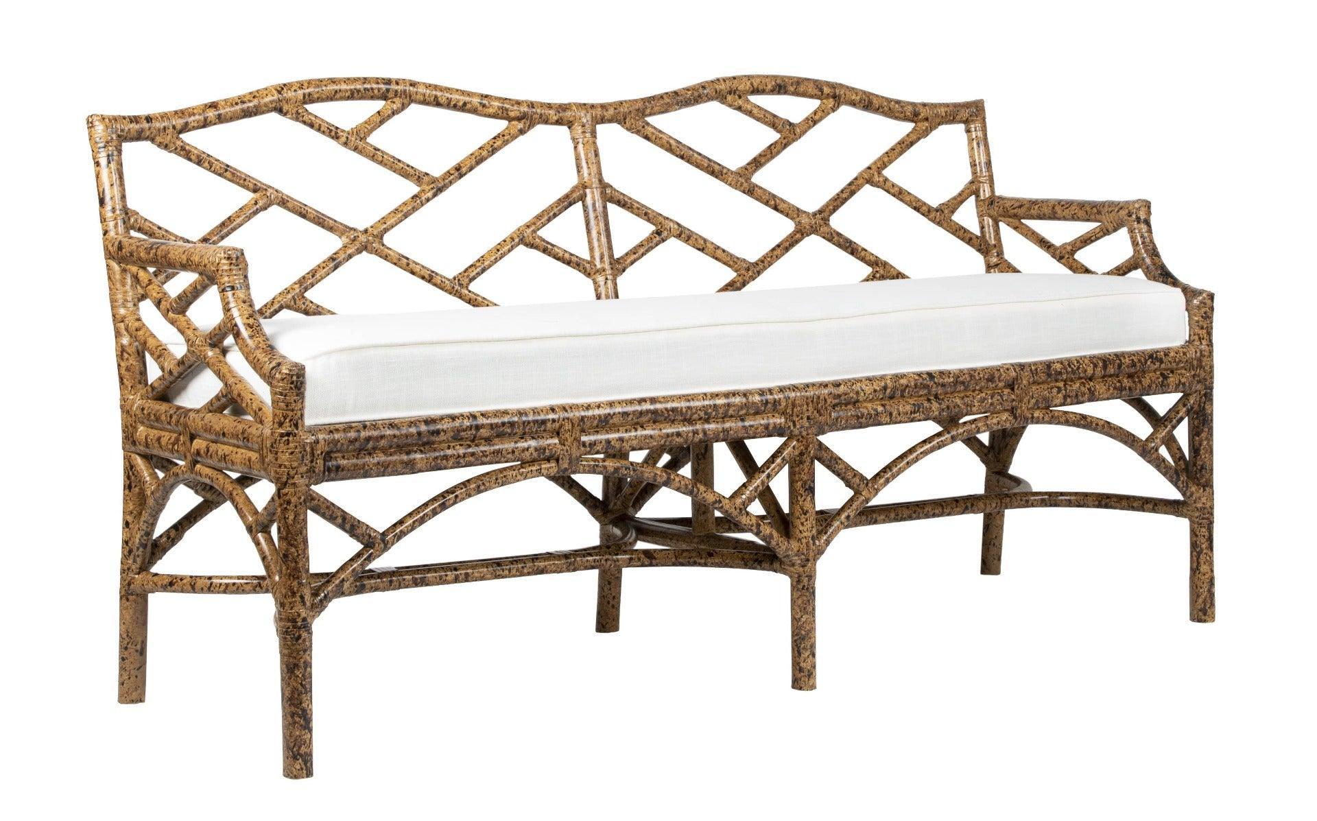 Chinese Chippendale Bench - Elegant Wooden Accent Bench with Carved Details | Perfect for Entryway, Bedroom, or Living Room Decor