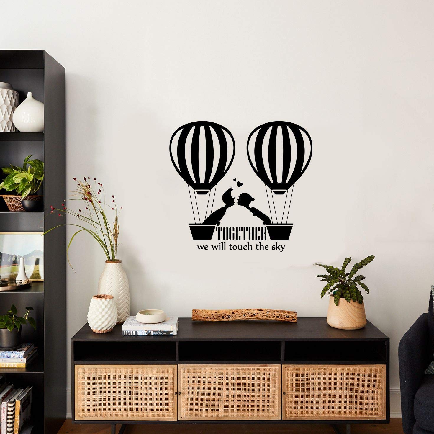 Hot Air Balloon Wall Decal Stickers - 20x20 Inch Vinyl Art Quote for Kids Room, Bedroom, Nursery & Kindergarten - Fun Home Decor for Girls & Boys - Perfect for Playrooms, Classrooms & Party Decorations