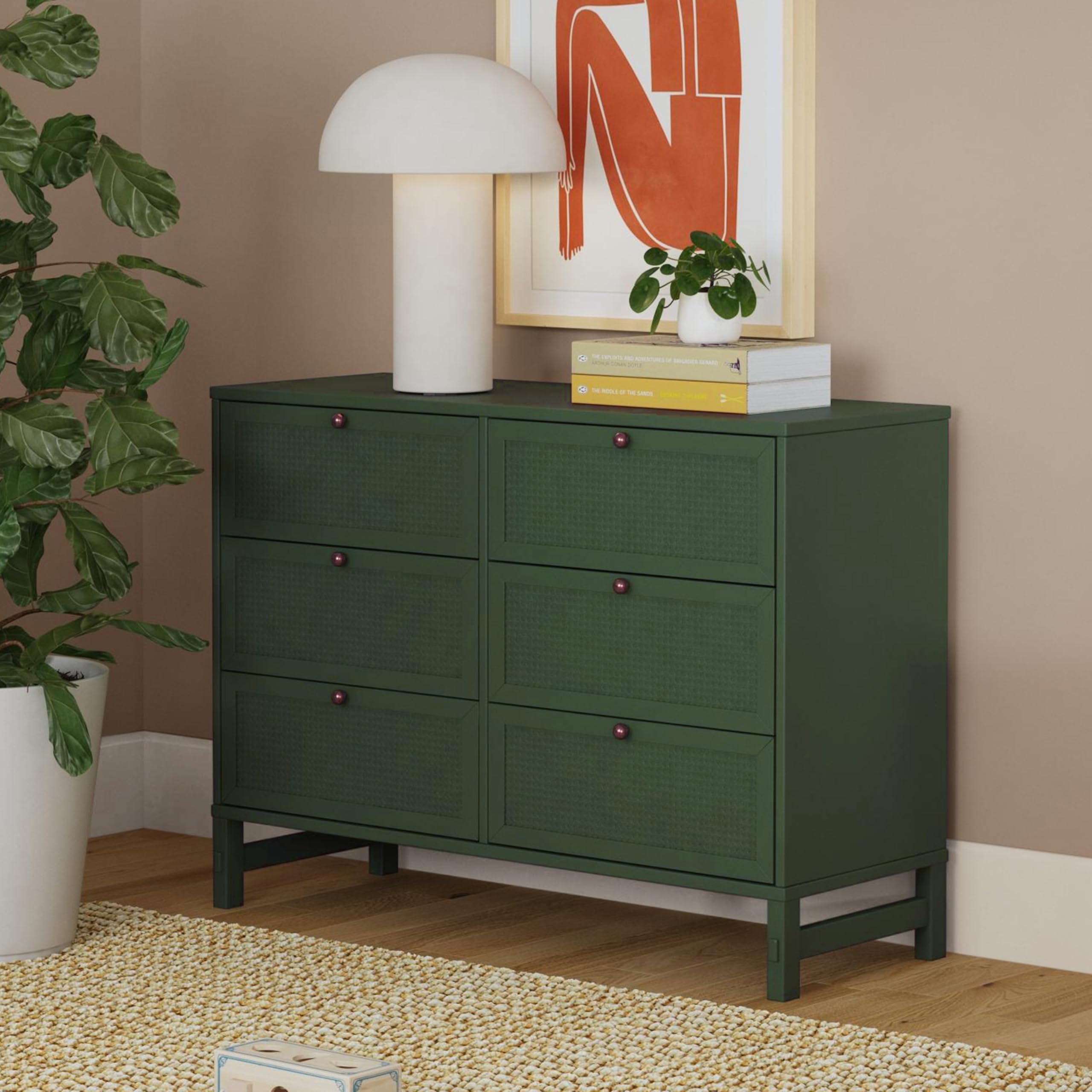 DaVinci Margot 6-Drawer Dresser in Forest Green - GREENGUARD Gold Certified for Kids & Nursery - Sturdy Wooden Chest for Baby Clothes, Toys & Nursery Storage