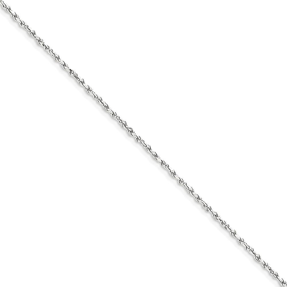 14K Solid White Gold 1.3mm Rope Chain Anklet - Dainty Summer Beach Ankle Bracelet for Women - Perfect for Vacation, Pool Party & Boho Fashion Accessories