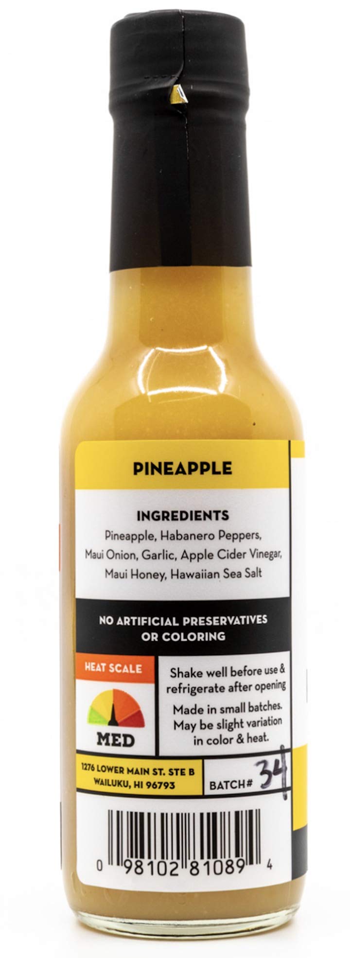 HI Spice Crafted on Maui Pineapple Hot Sauce - 5oz Bottle | Hawaiian-Inspired Flavor for Tacos, Seafood & BBQ | Premium Small Batch Gourmet Hot Sauce