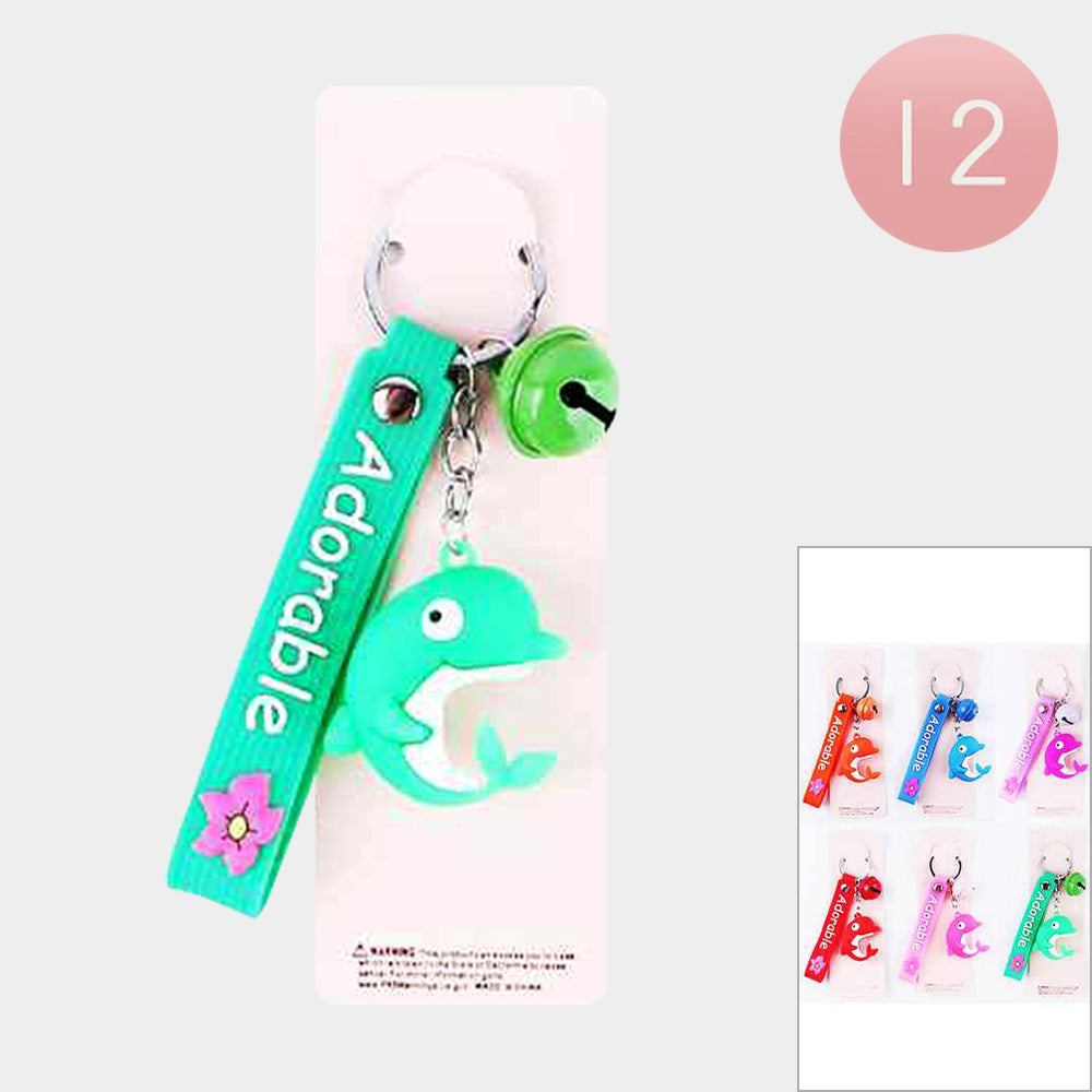 12PCS Adorable Message Dolphin Keychains - Cute Animal Gifts for Friends, Family & Teachers - Perfect for Birthday, Christmas, Graduation & Party Favors