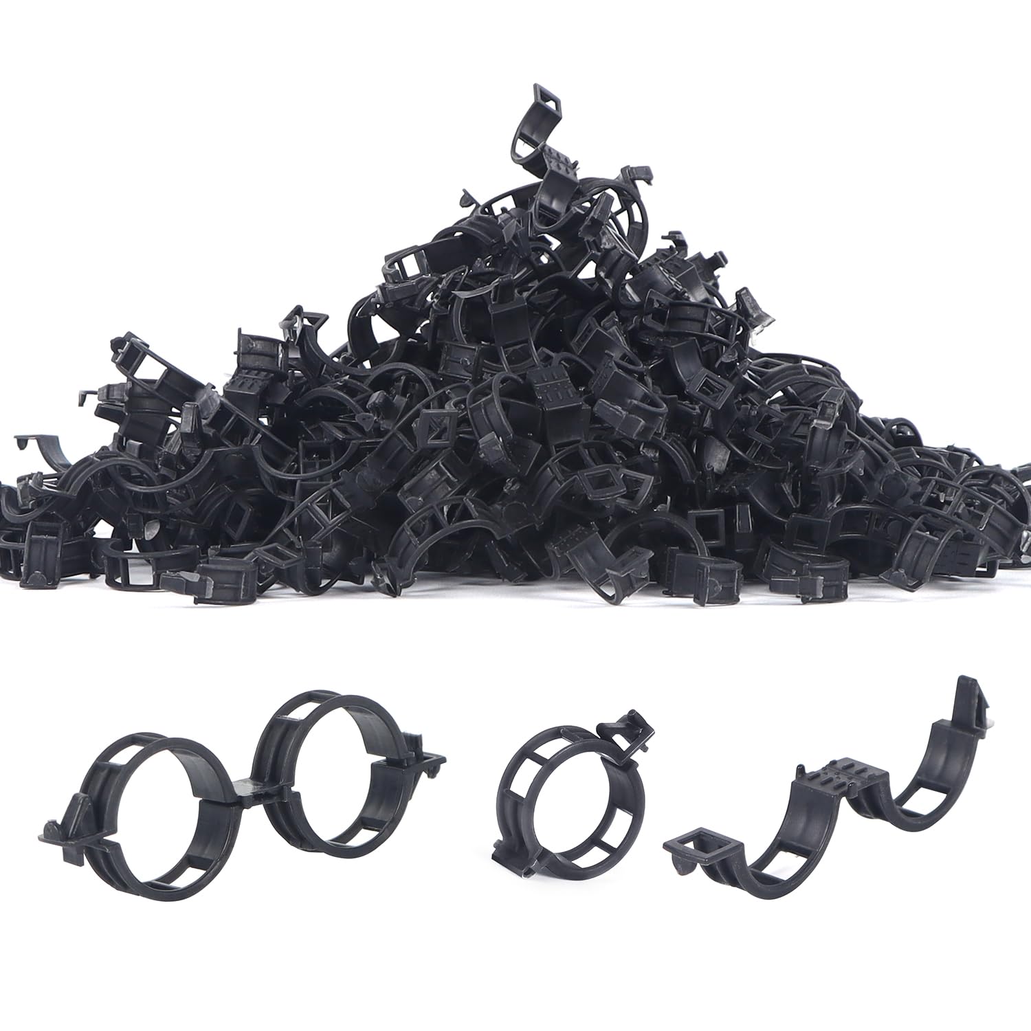 200Pcs Black Plant Support Clips - Heavy Duty Tomato Clips for Climbing Plants, Garden Trellis Clips for Vine Support - Perfect for Tomatoes, Cucumbers, Beans & Vertical Gardening