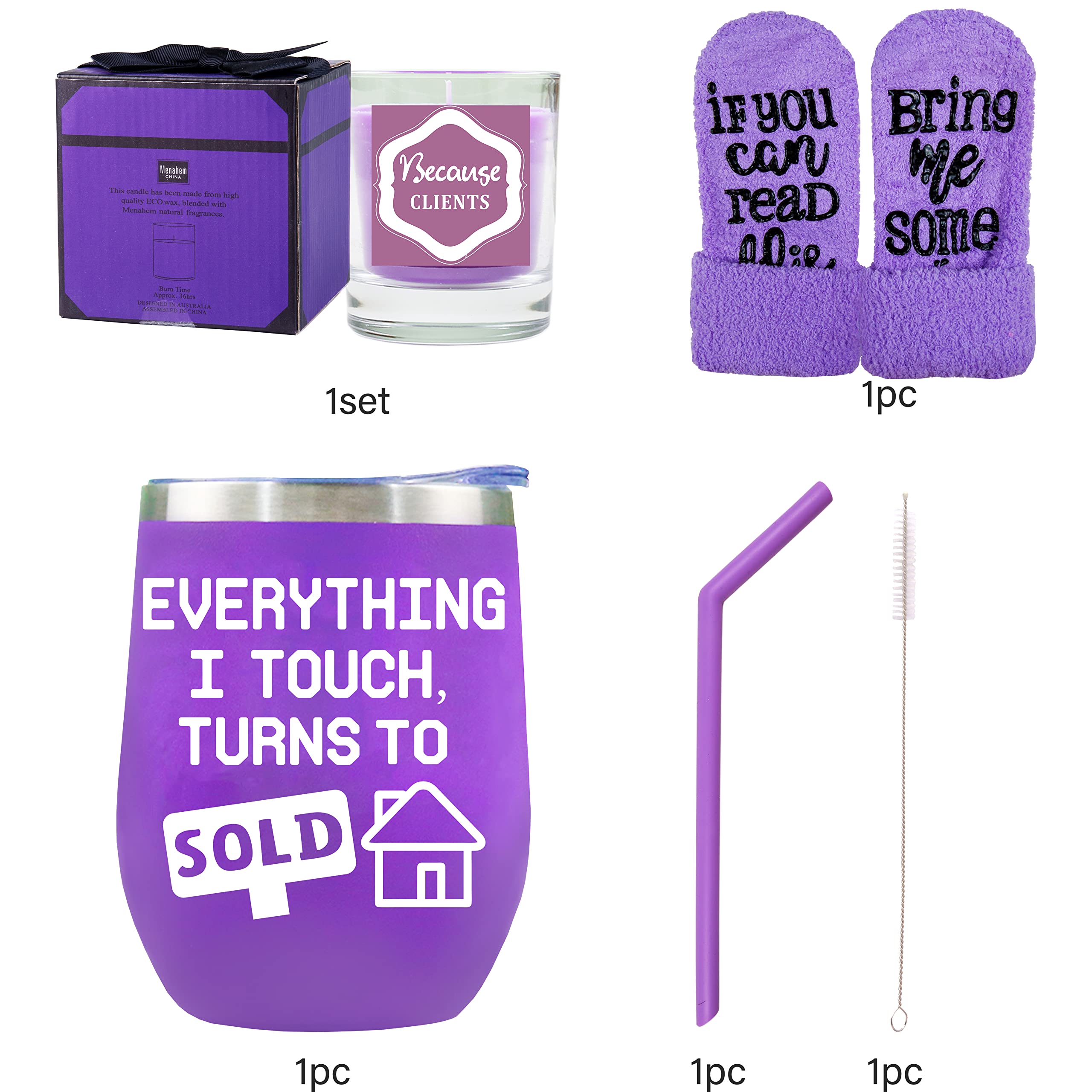 Best Realtor Gifts for Women - Insulated Coffee Mug & Tumbler Set with Lid - Perfect Housewarming Gift for Real Estate Agents, Clients & Closing Gifts - DORADREAMDEKO