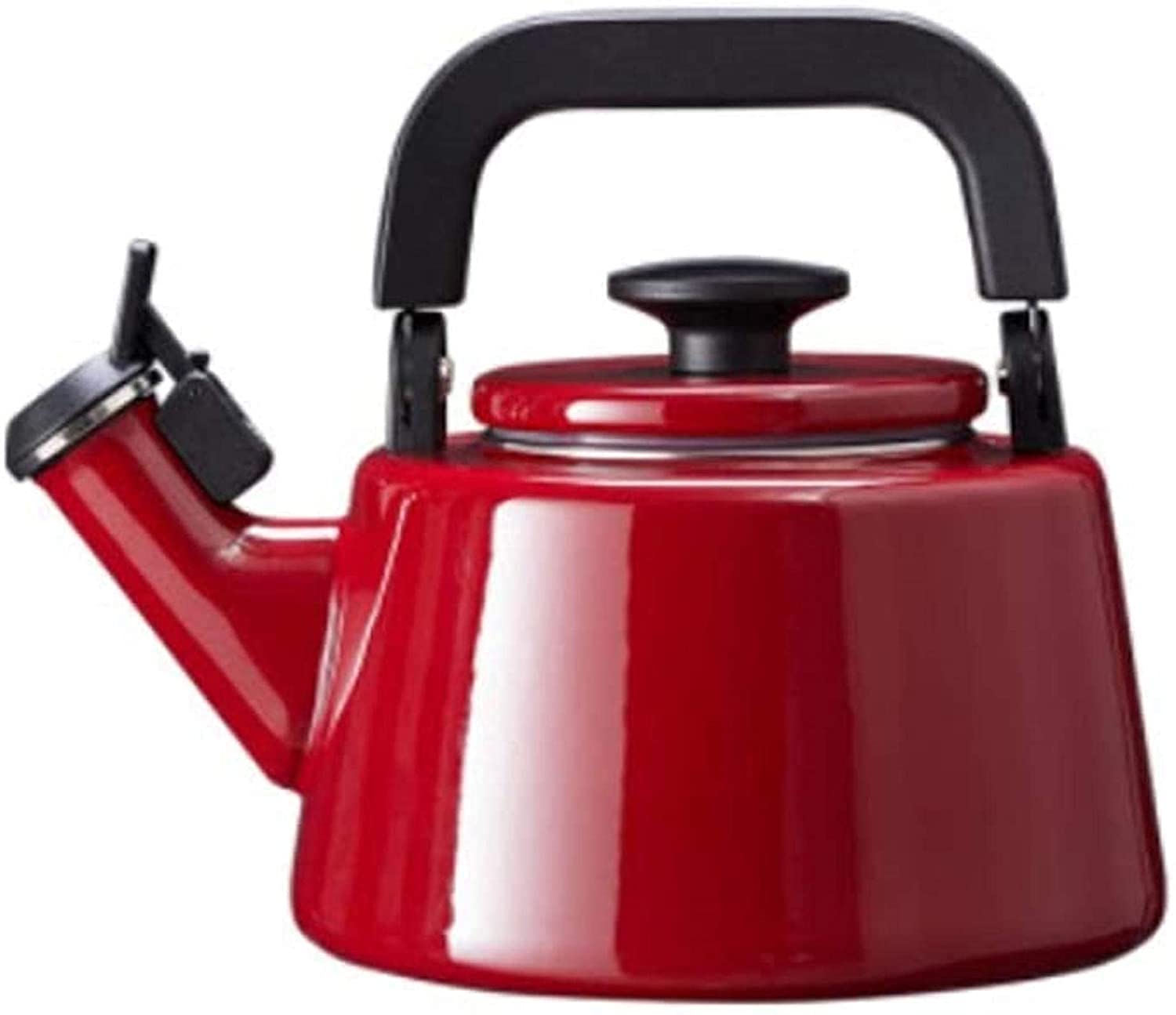 Stainless Steel Whistling Tea Kettle for Stovetop - EFHJSUIR Anti-Scald Handle Stove Top Teapot, Suitable for Gas, Electric & Induction Cooktops (Red) - Perfect for Home, Office & Camping Tea Brewing