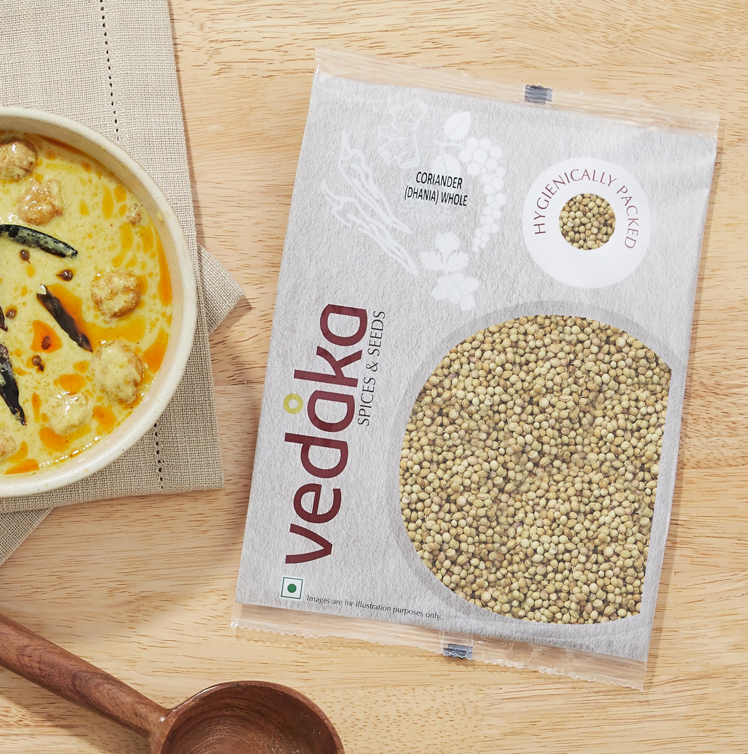 Vedaka Coriander Seeds (Dhania) 200g - Premium Quality for Cooking, Baking & Spice Blends - Amazon Brand
