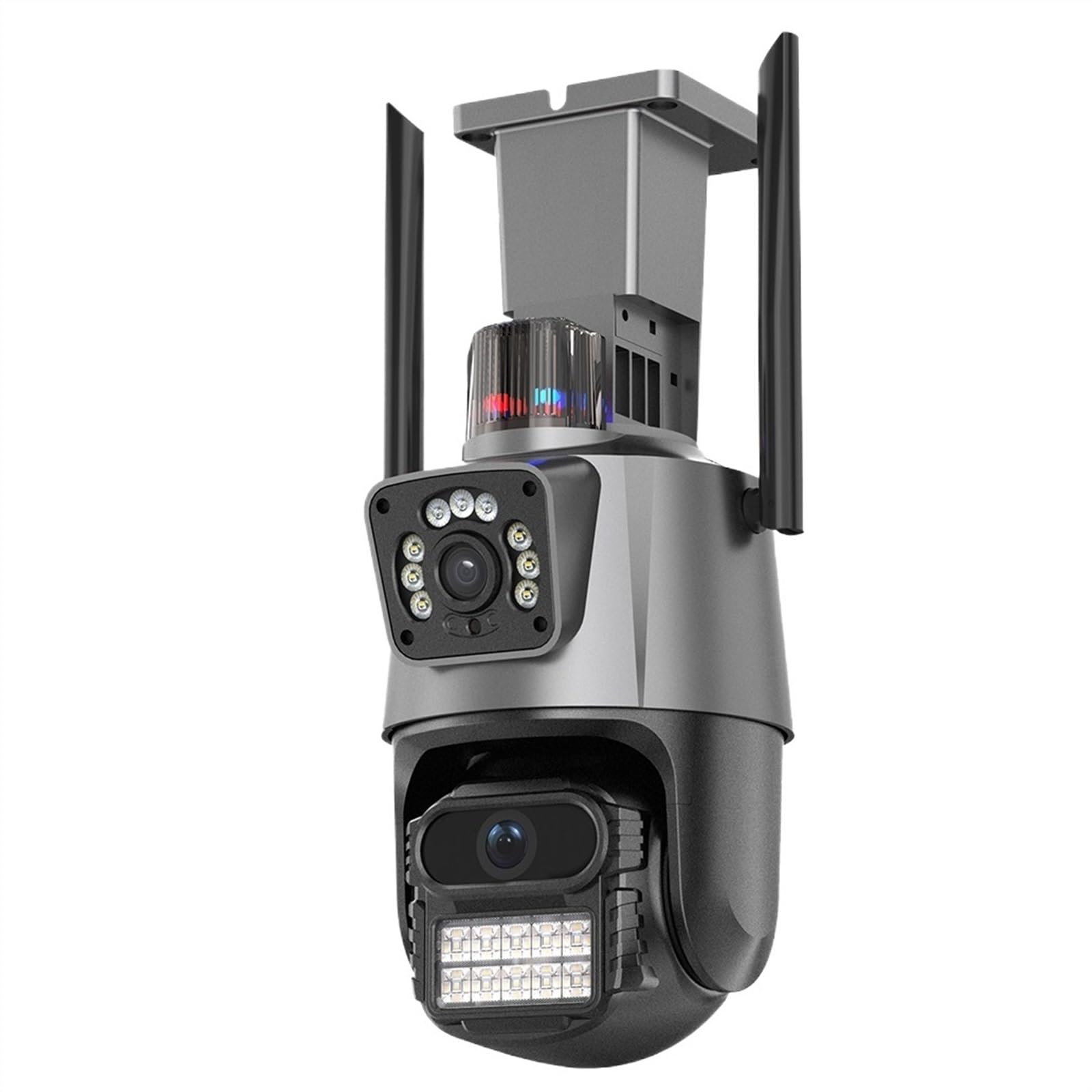 **JOLIANE 8MP 4K Dual Lens PTZ Security Camera with Police Light Alarm, Outdoor Waterproof, Dual Screen, Night Vision – Includes 128GB Card for Home & Business Surveillance**    *(Ideal for Monitoring Driveways, Backyards, Offices, and Enhancing Security with Motion Detection & Remote Access)*