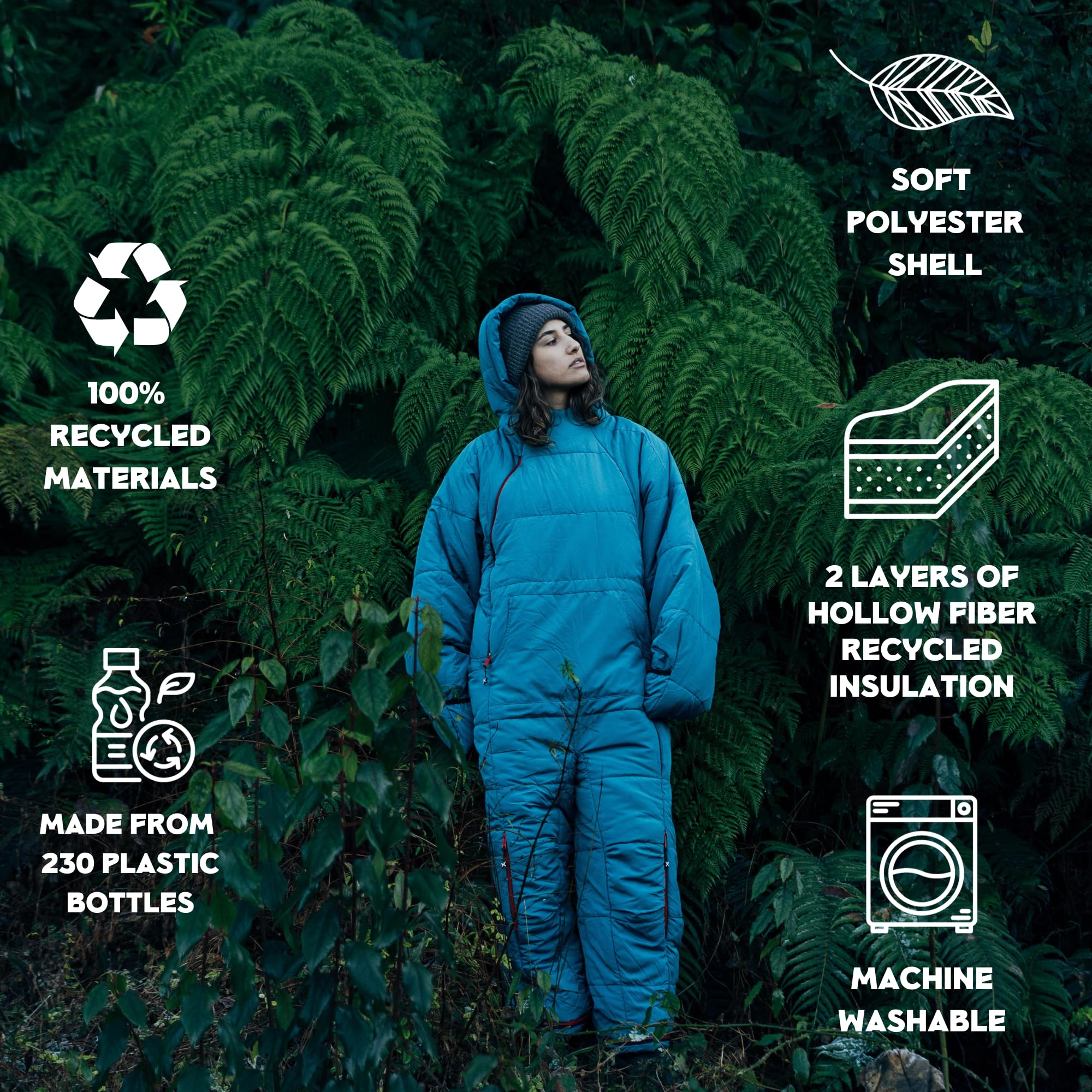 Selk'bag Original Wearable Sleeping Bag for Adults - Waterproof & Insulated Camping Sleeping Bag Suit for Hiking, Backpacking, Travel - Perfect for Outdoor Adventures & Cozy Indoor Lounging