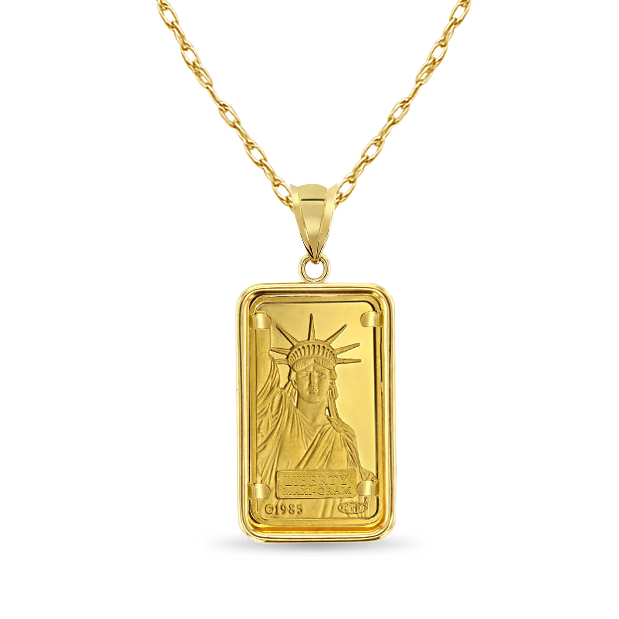 5 Gram Pamp Suisse Gold Coin Necklace - 24K Solid Gold Pendant with Polished Bezel - Luxury Jewelry Gift for Women - Perfect for Parties, Weddings & Special Occasions