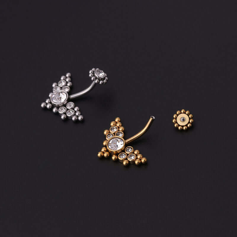 14G Dainty Belly Button Ring - Elegant Navel Piercing Jewelry for Women | Hypoallergenic Surgical Steel Body Jewelry | Perfect for Everyday Wear, Beach Outfits & Special Occasions