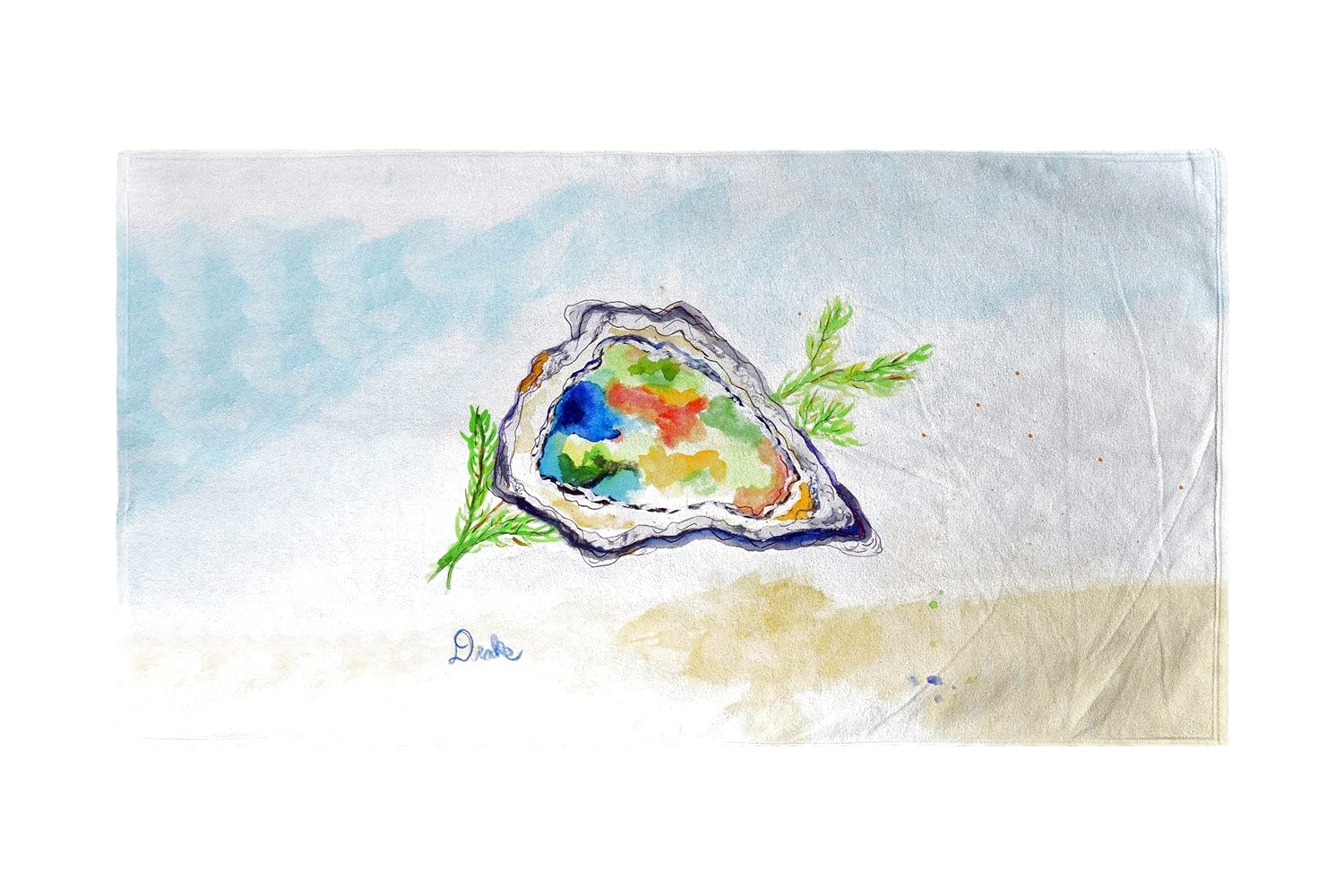 Betsy Drake Colorful Oyster Beach Towel - Large Soft Quick-Dry Sandproof Towel for Pool, Beach, Vacation & Outdoor Activities