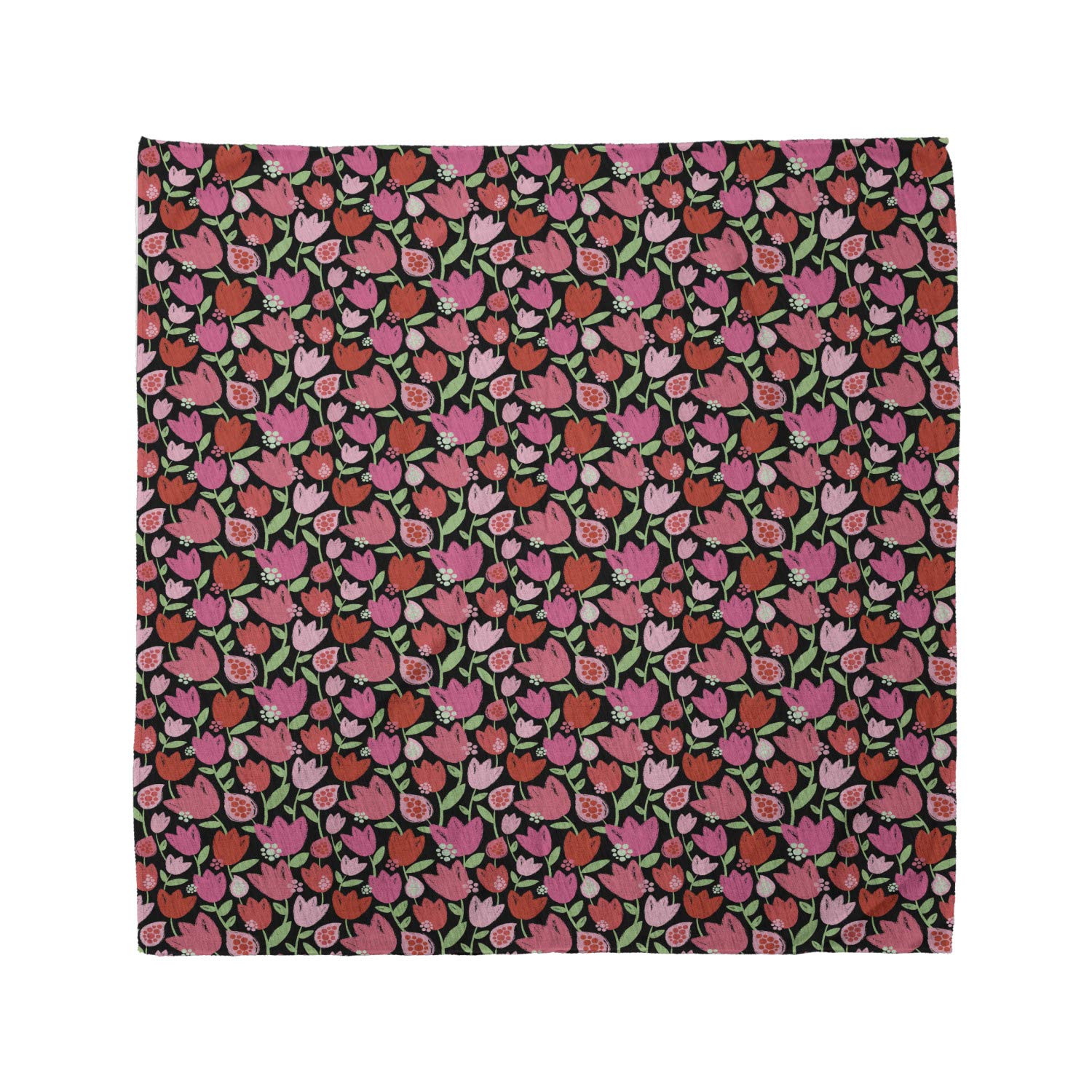 Ambesonne Floral Bandana Scarf - Painted Tulips Spring Design, Unisex Head Wrap & Neck Tie for Women & Men - Perfect for Outdoor Activities, Music Festivals & Fashion Accessories
