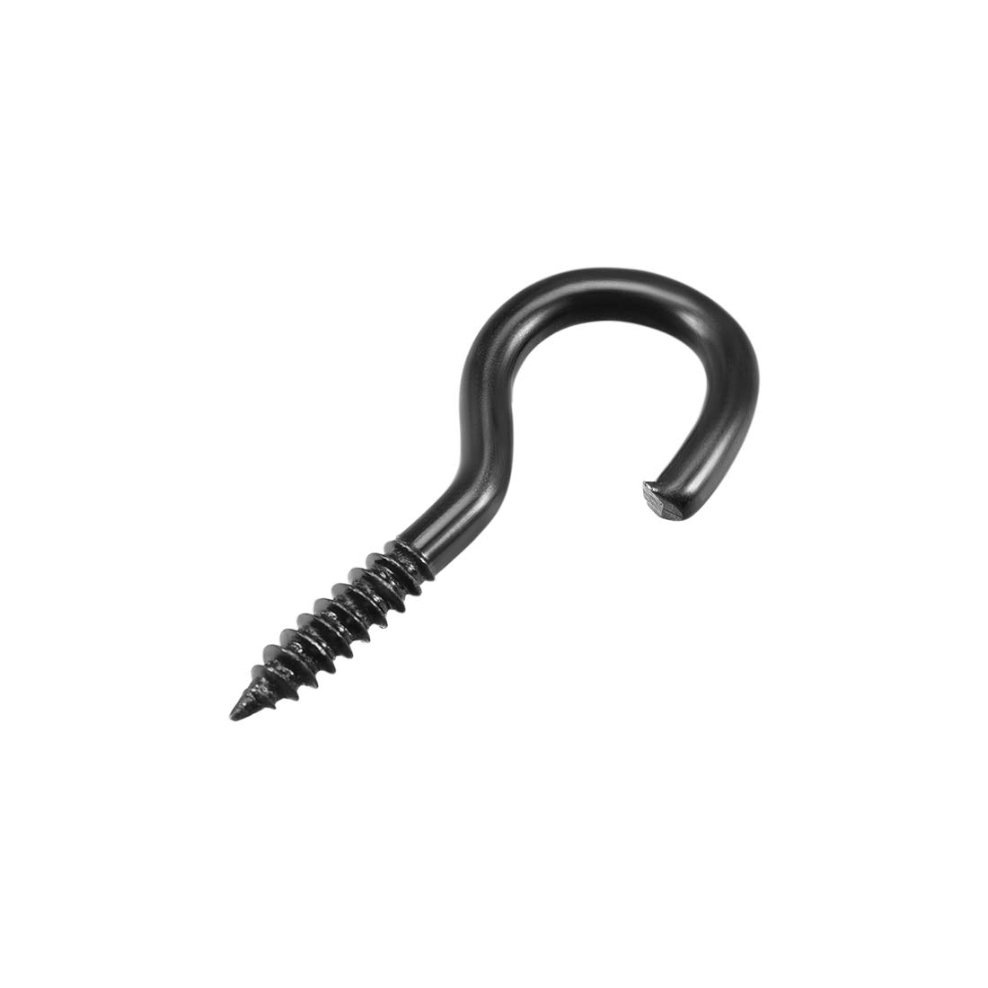 uxcell 1 Inch Black Screw Eye Hooks - 30pcs Self Tapping Screw-in Hanger Rings for Hanging Plants, Wind Chimes & Home Decor