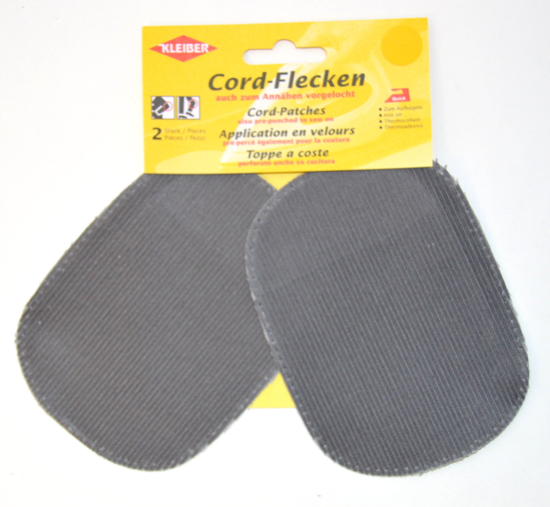 Premium Iron-on or Sew-on Elbow & Knee Patches (Grey, 2-Pack) - Durable Fabric Reinforcement for Kids' Clothes, Workwear & DIY Crafts