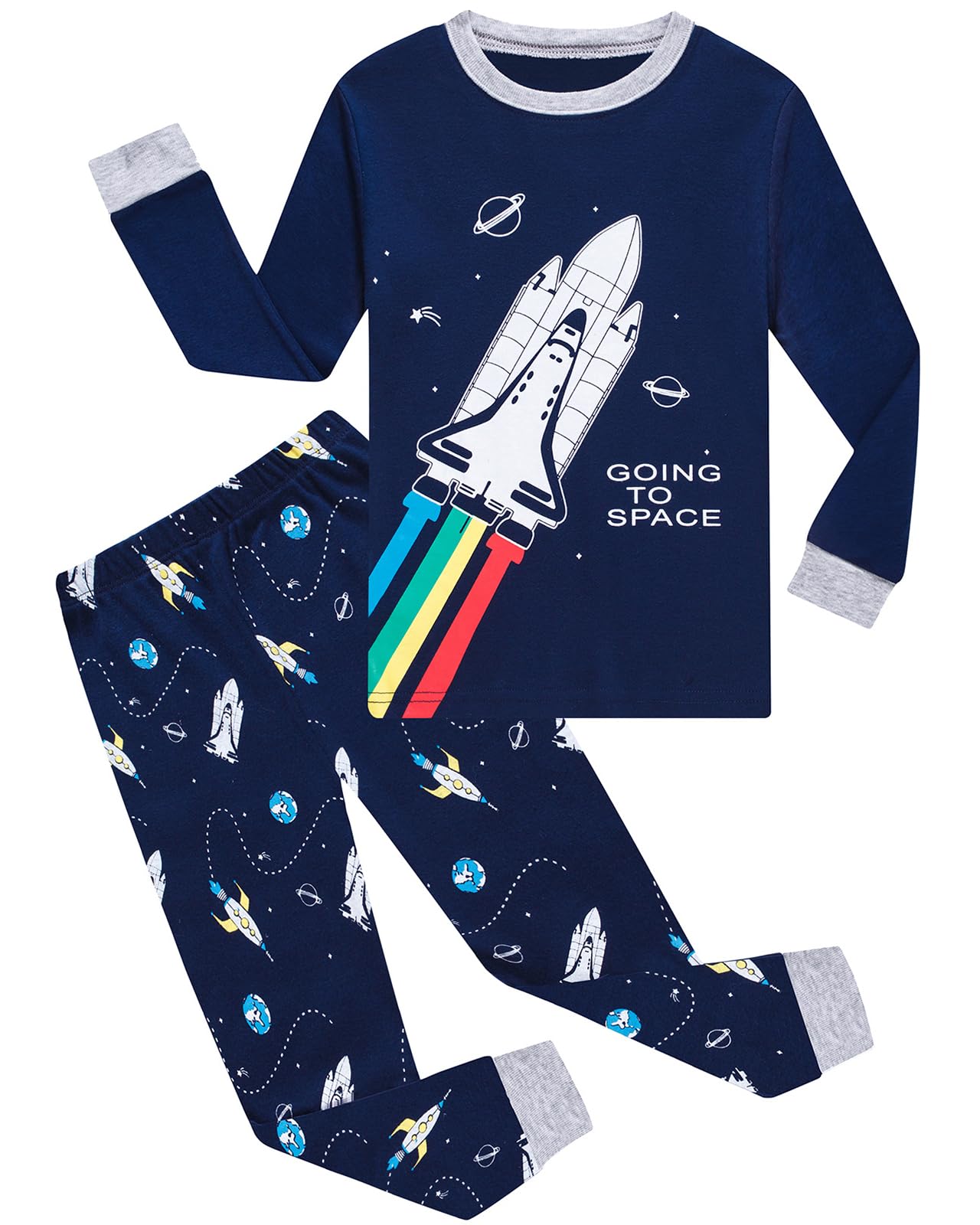 Boys Cotton Pajama Sets - Soft Long Sleeve Sleepwear for Toddlers | Cozy Nighttime & Lounging Outfits