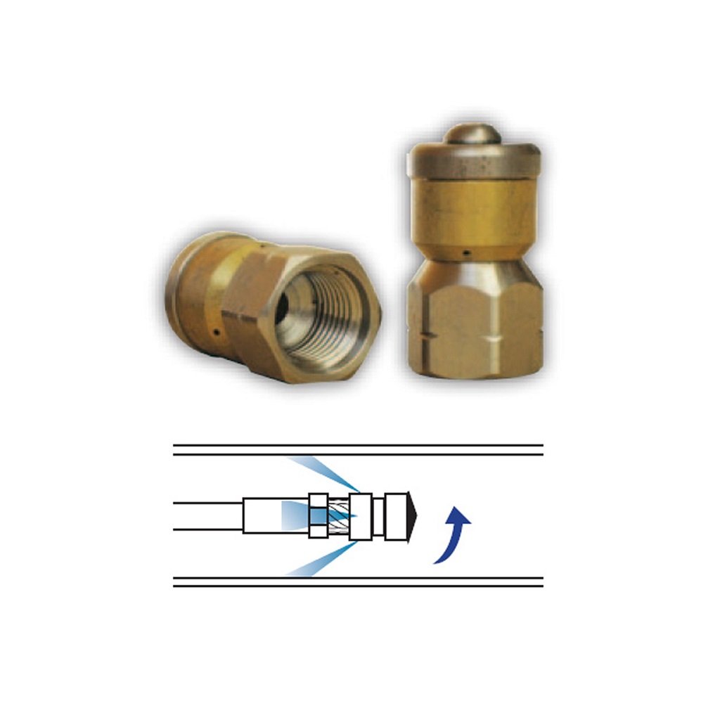 Storm Jet 1/8 Rotary Sewer Nozzle with 3 Rear Jets - Professional Drain Cleaning Tool for Plumbing & Sewer Maintenance - Perfect for Homeowners and Contractors