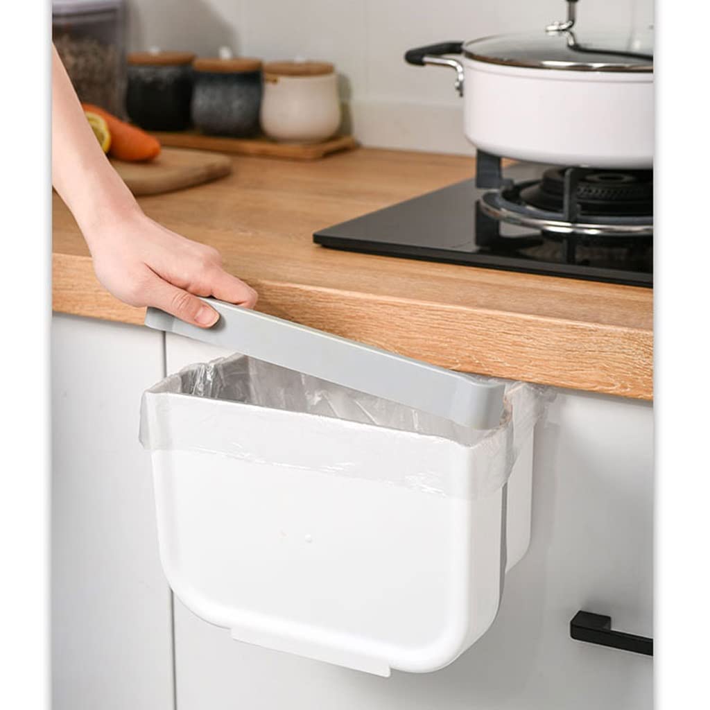 Foldable Wall-Mounted Kitchen Trash Can - Under Sink Hanging Garbage Bin for Cabinet Door, Countertop & Bathroom - Space Saving Household Waste Bin for Kitchen, Living Room & Toilet Organization