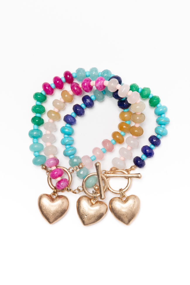 Turquoise Gemstone Charm Bracelet for Women - Handmade Boho Beaded Jewelry - Perfect for Layering, Gift Giving & Everyday Wear