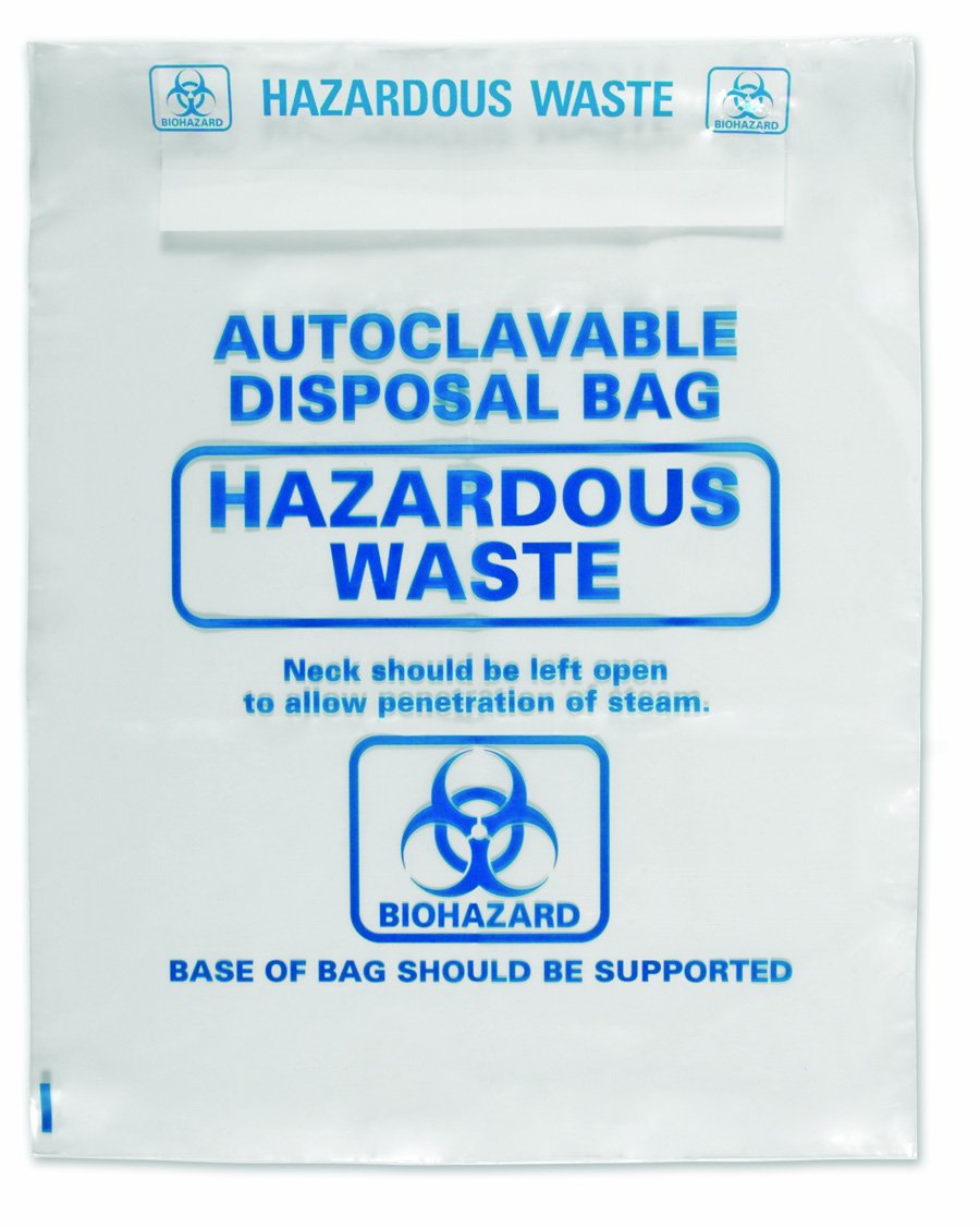 Heathrow Scientific HS1002C Autoclavable Disposable Bags - 69 Liter Capacity (Pack of 200) | Ideal for Lab Waste Disposal, Medical Sterilization & Biohazard Containment