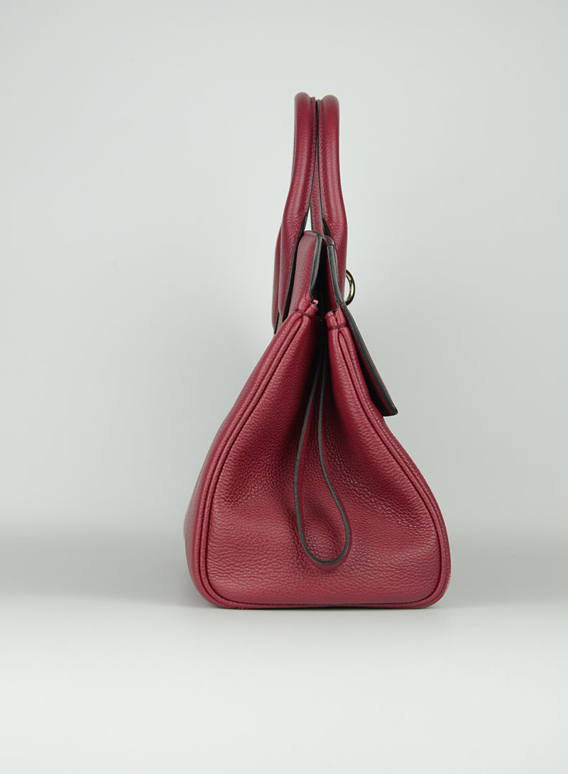 Ferragamo The Studio Bag in Cherry Red - Luxury Leather Handbag for Women, Perfect for Office, Parties & Everyday Use