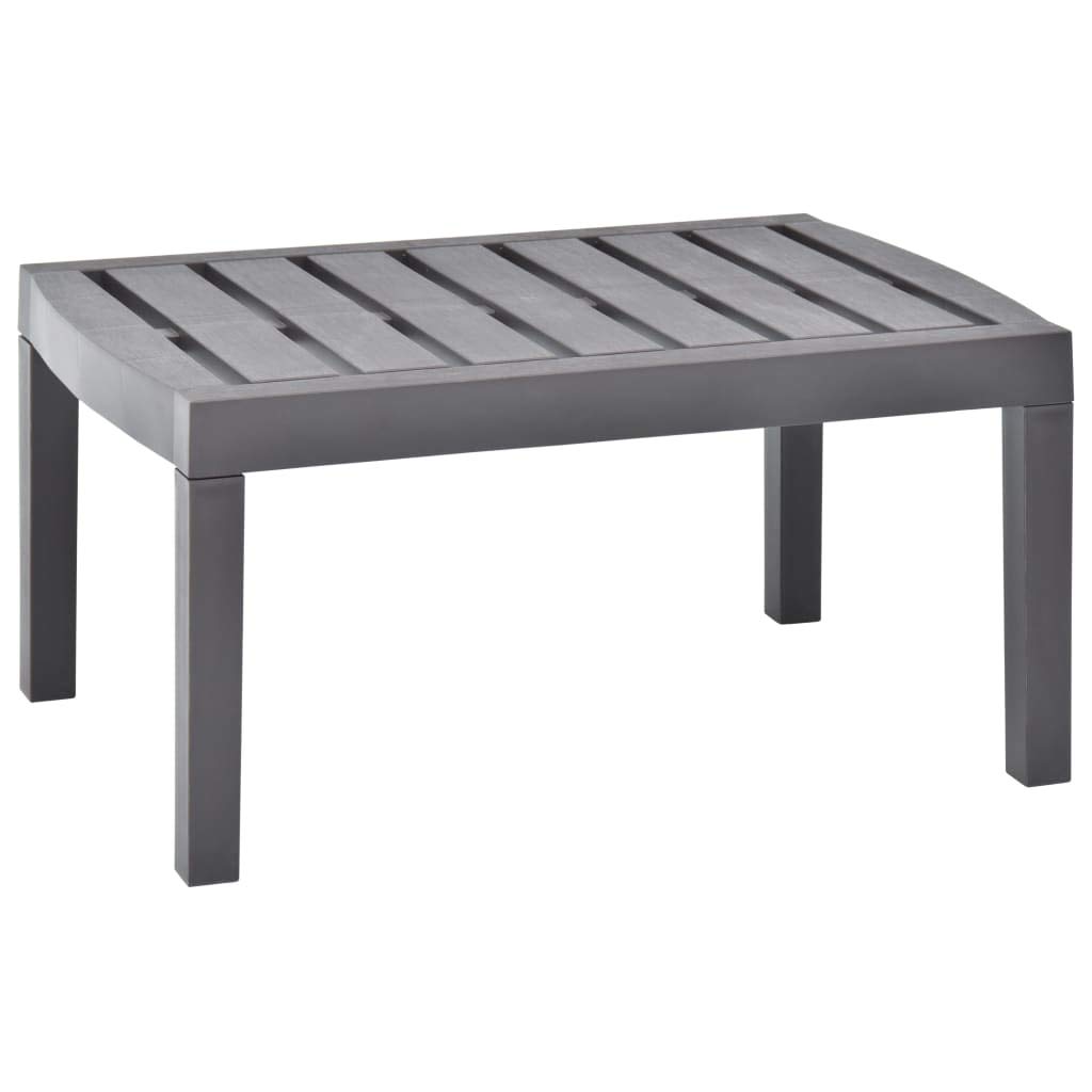 vidaXL Outdoor Plastic Side Table 30.7x21.7x15 Inch - Patio Lounge Table with Slatted Design, Coffee Table, Bistro Table for Garden, Poolside, Balcony & Backyard Relaxation