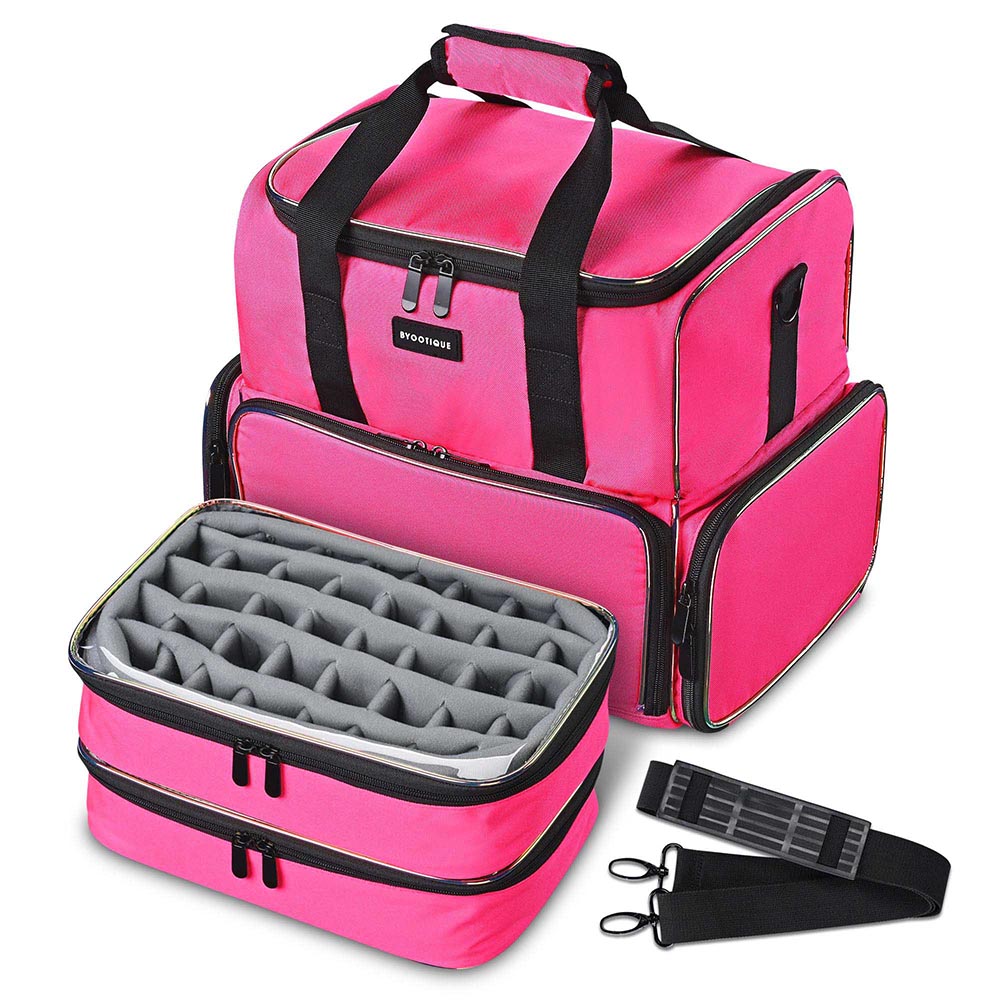 16-Slot Nail Polish Organizer & Nail Dryer Storage - 3-Tier Acrylic Display Stand for Salon, Home, and Travel | TheLAShop