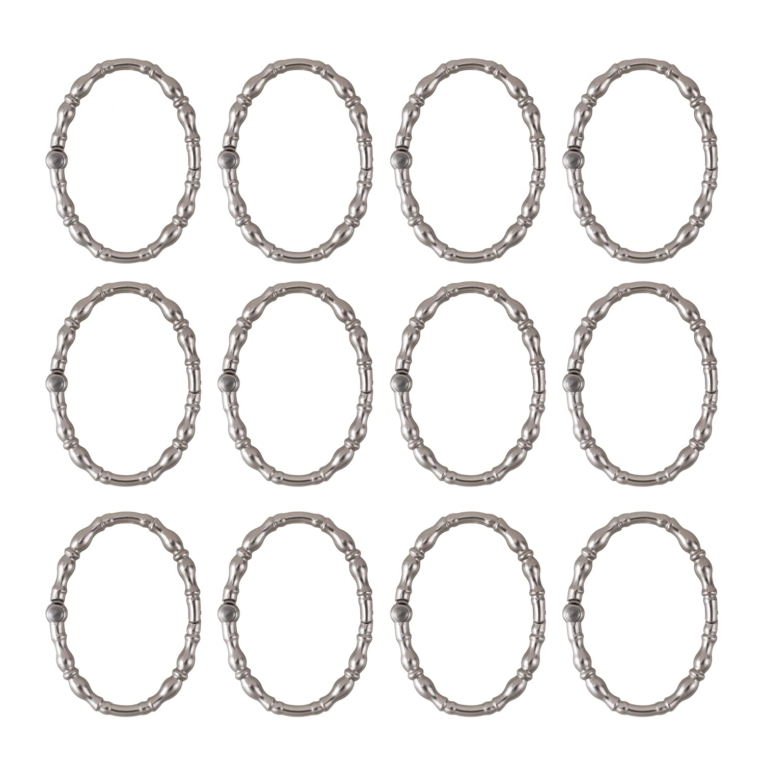 Utopia Alley Shower Hooks - 12 Pack Rustproof Brushed Nickel Shower Curtain Rings for Bathroom - Durable Metal Hooks for Shower Curtains & Liners - Perfect for Bathroom, RV, and Dorm Decor